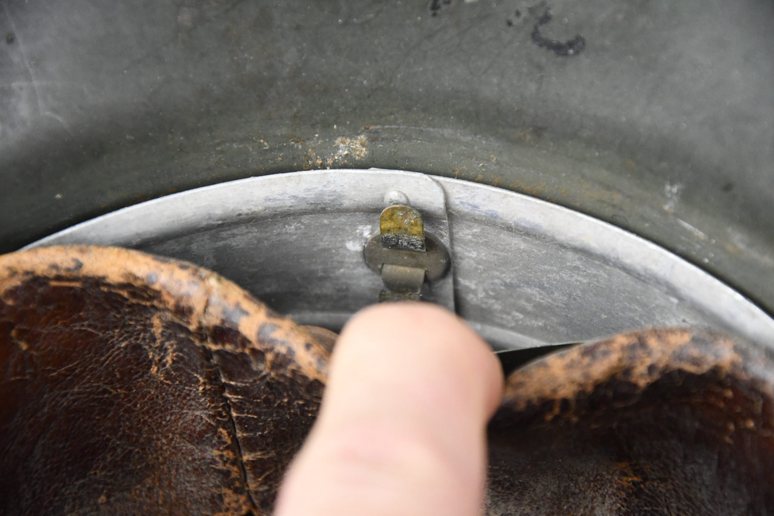 M35 army (Heer) ex-double decal 'overpaint' steel helmet Q64 named — image 15