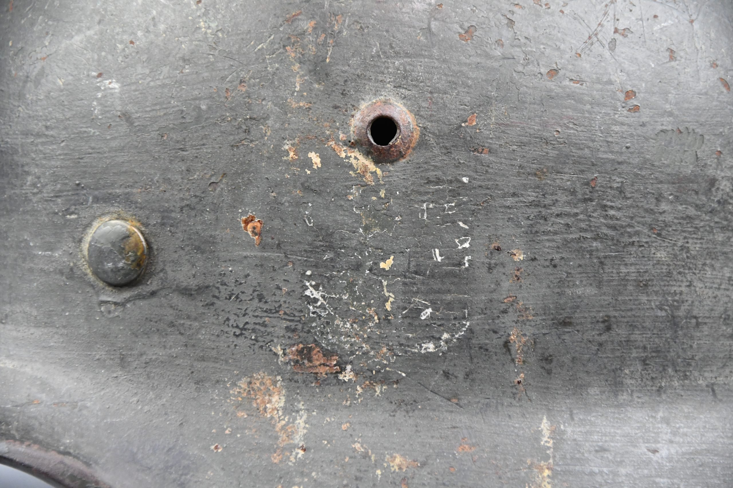 M35 army (Heer) ex-double decal 'overpaint' steel helmet Q64 named — image 2