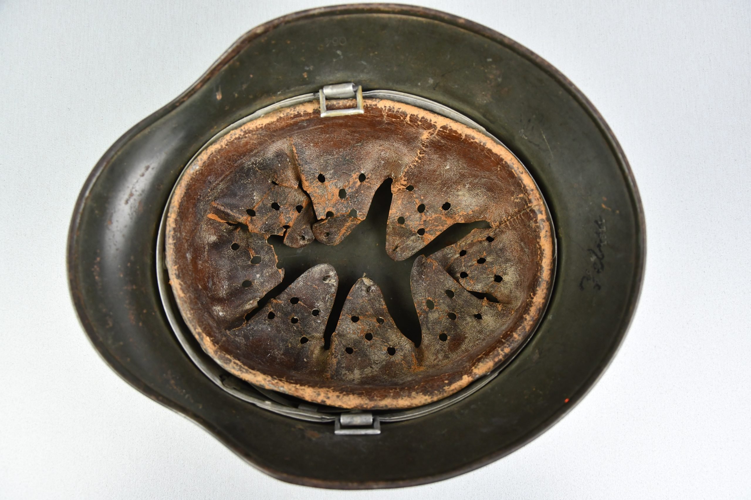 M35 army (Heer) ex-double decal 'overpaint' steel helmet Q64 named — image 7