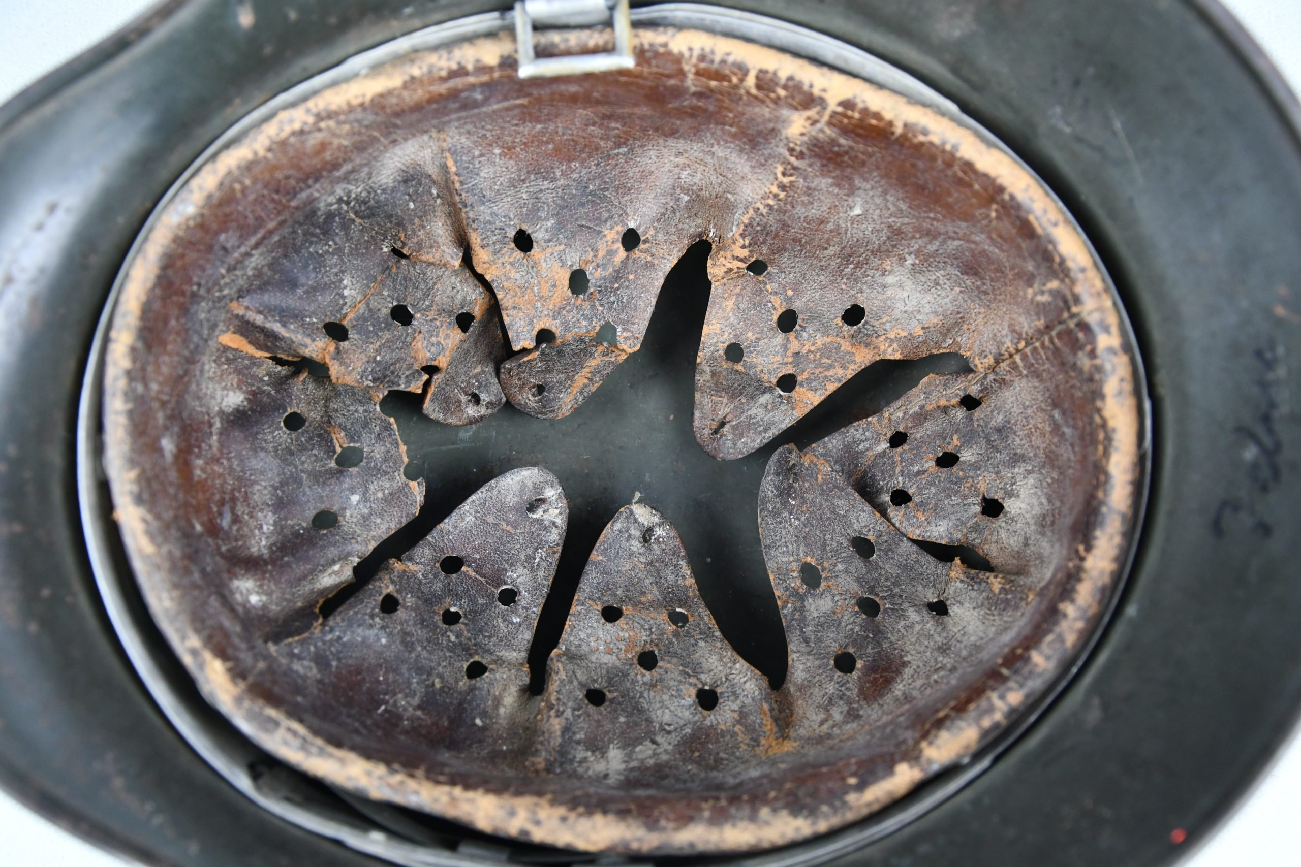 M35 army (Heer) ex-double decal 'overpaint' steel helmet Q64 named — image 8