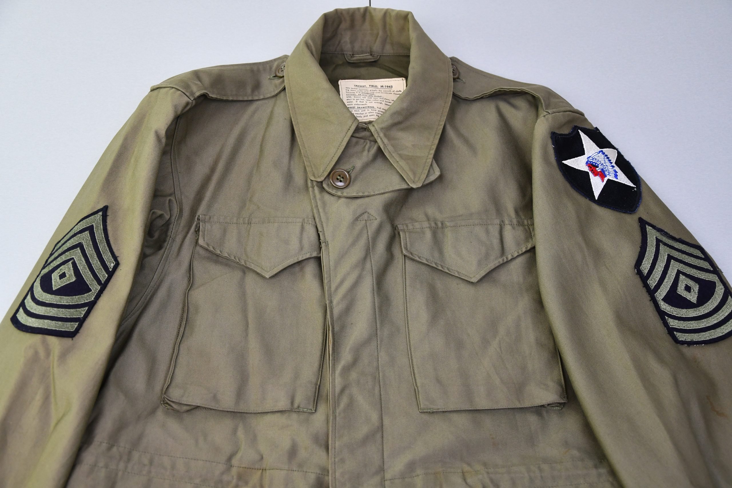 US WW2 M-1943 field jacket first sergeant 2nd Infantry Div. 1944 — image 2