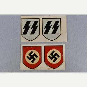Unissued Waffen-SS helmet double decal runes by C.A. Pocher