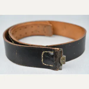 German leather equipment belt named to Luftwaffe-Helfer Meurer