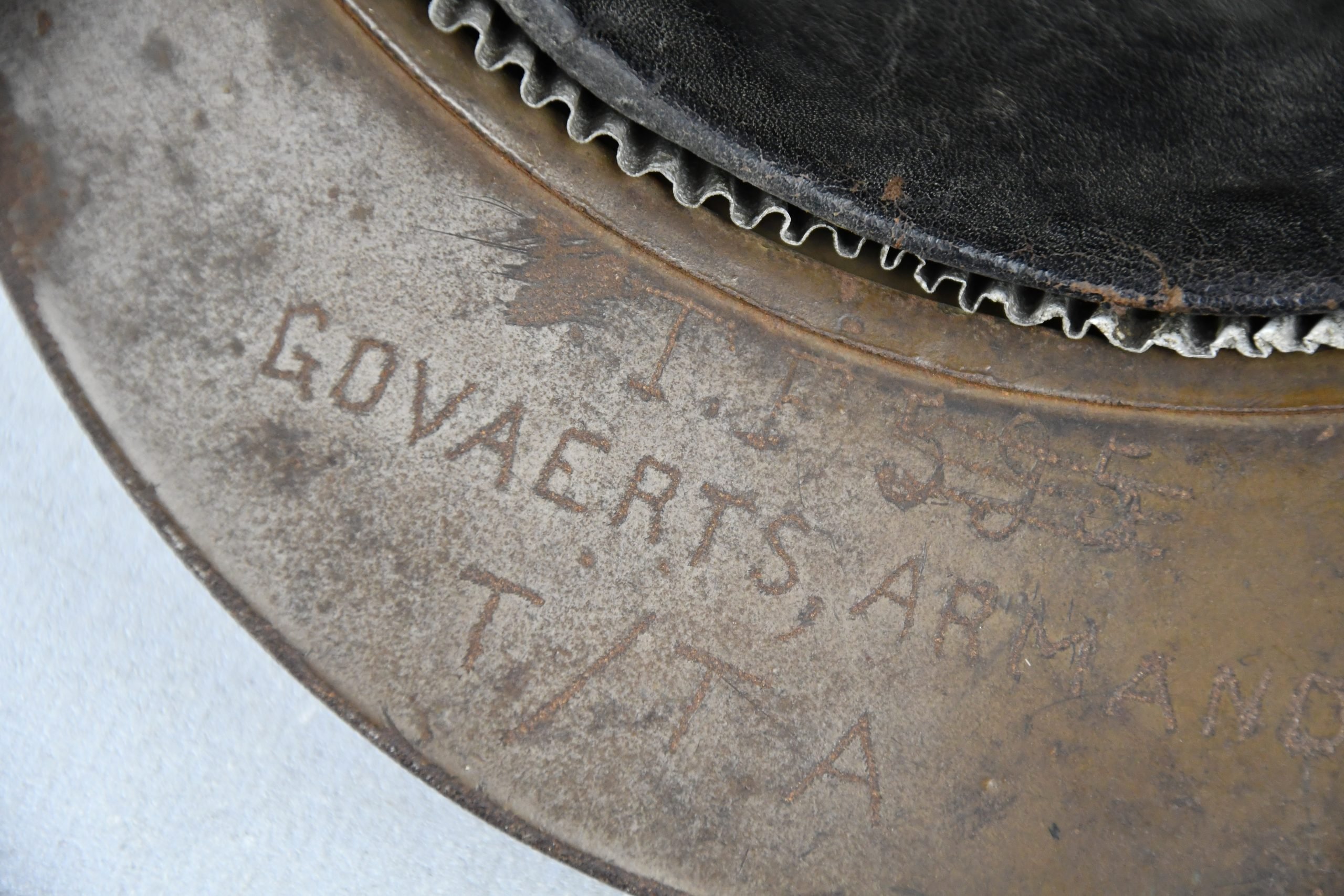 WW1 M1915 Belgian Adrian helmet named 'Govaerts Armand' — image 12