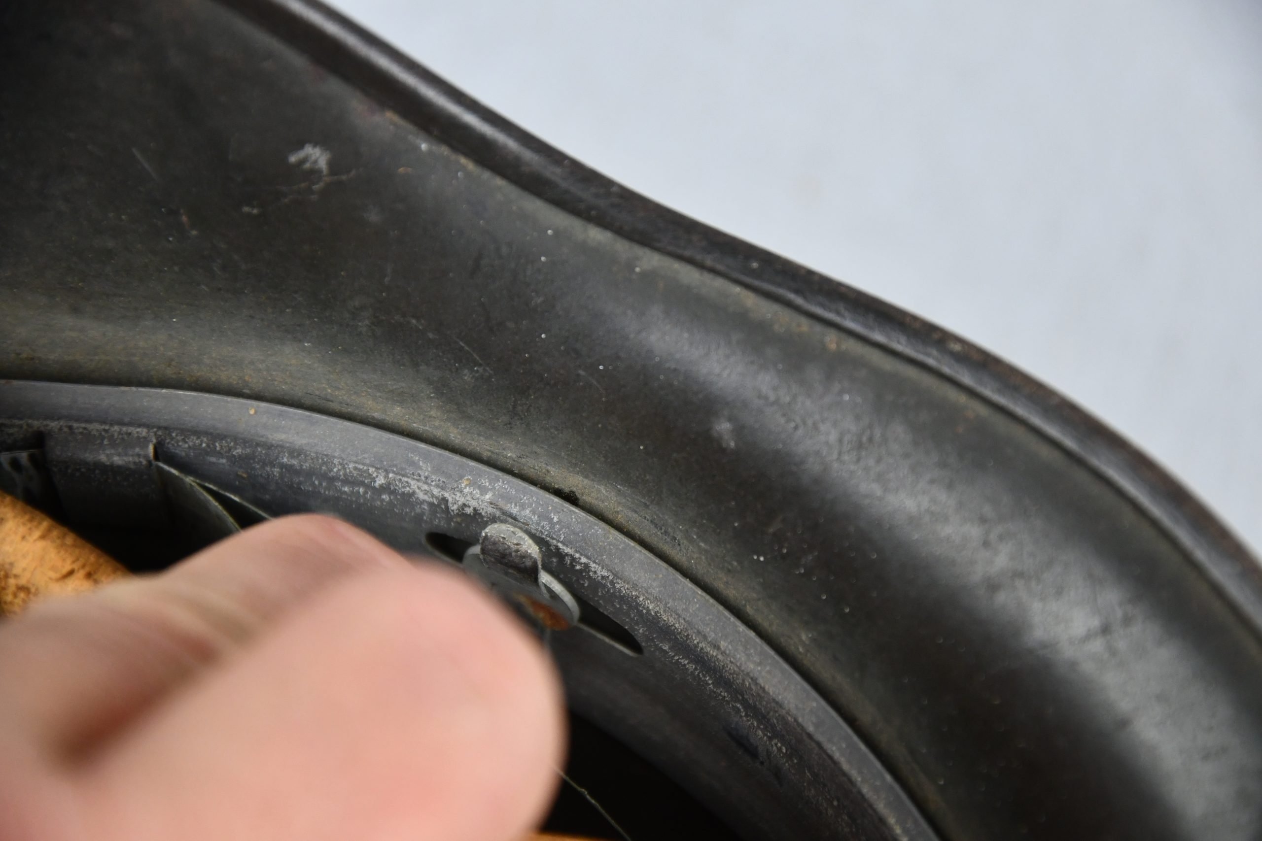 M40 army (Heer) single decal steel helmet EF64 named to Leutnant Potschke — image 15