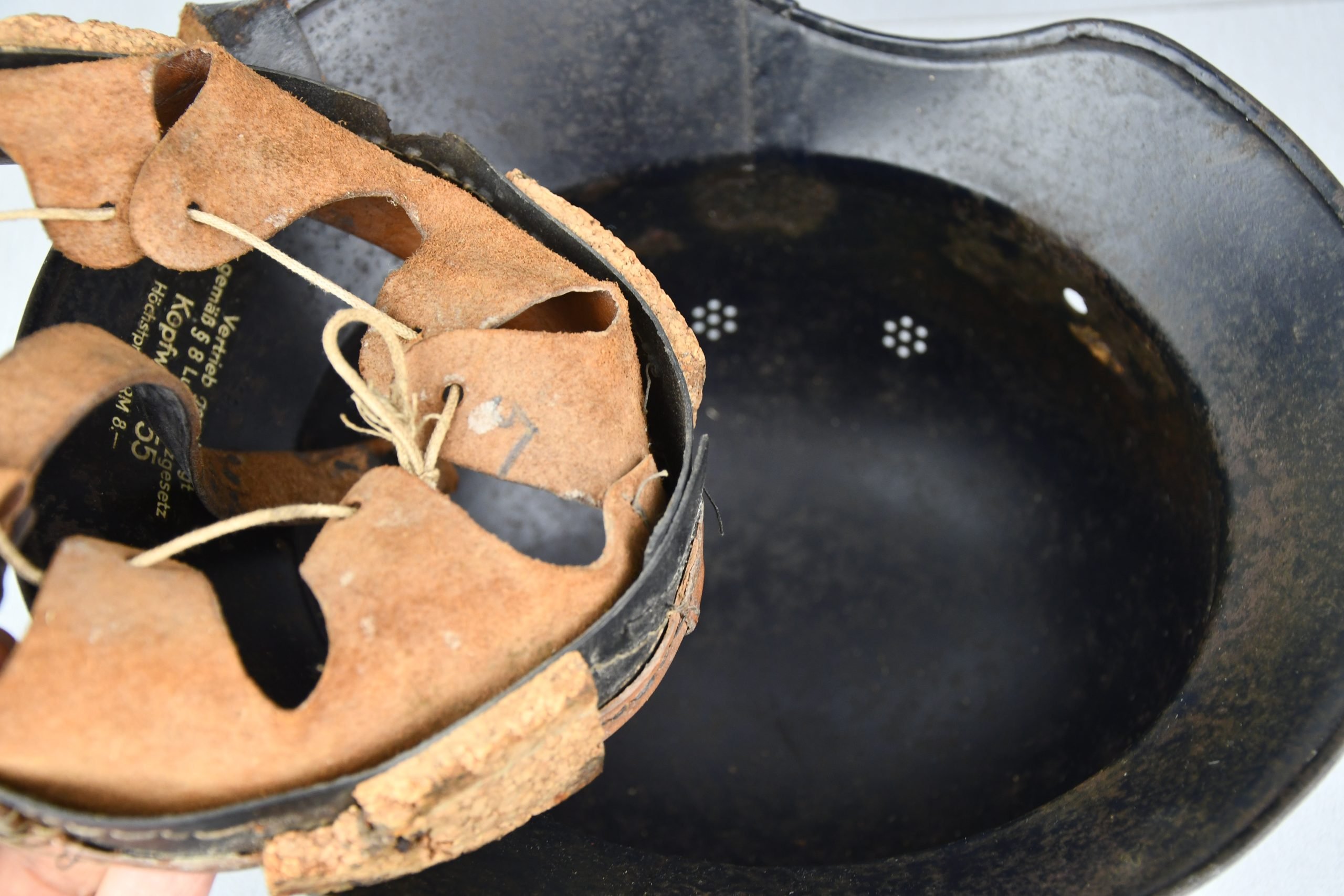 M38 Luftschutz 'Gladiator' three piece steel helmet — image 11