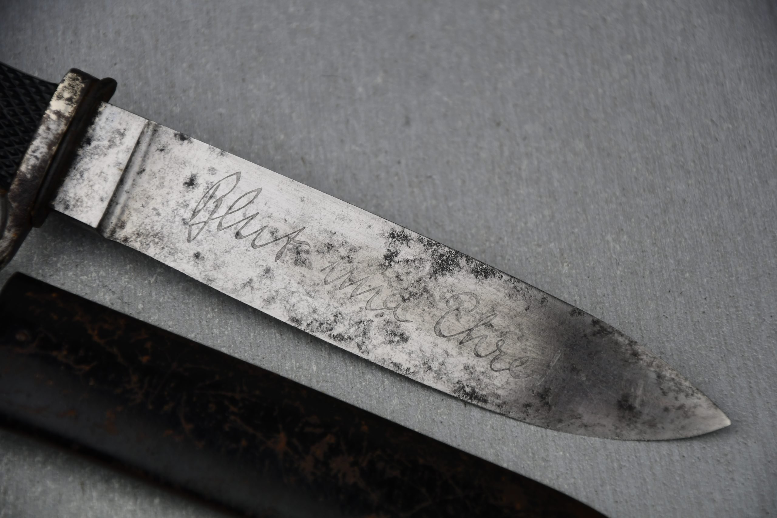Transitional Hitlerjugend knife with motto by RZM M7/65 Carl Heidelberg — image 3