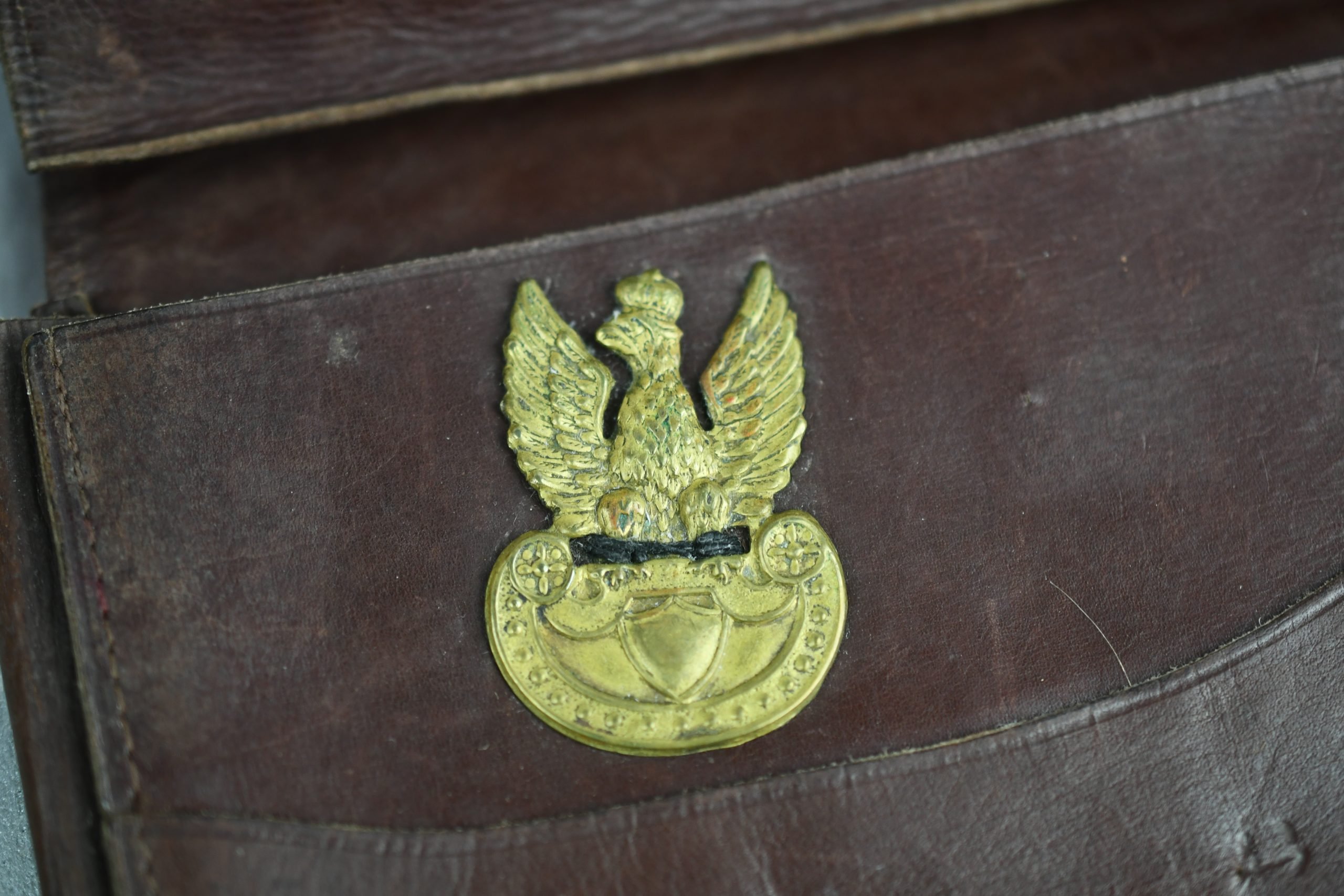 Original German Soldier's Leather Wallet with Polish War Trophy & 6. Kavallerie-Division Insignia – Poland Campaign 1939 — image 2