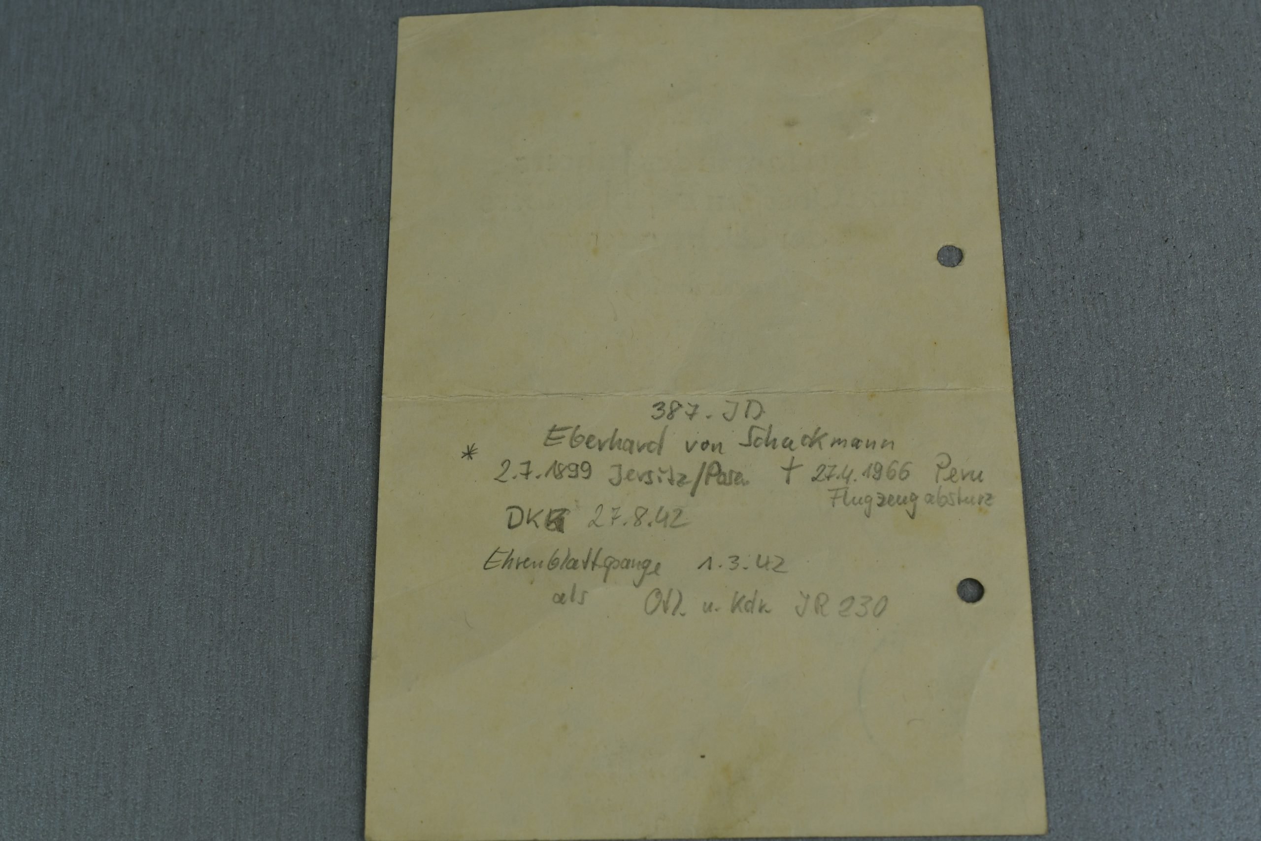 Award Document Iron Cross 1st Class to Heinrich Bühner, Grenadier-Regiment 525 — image 3