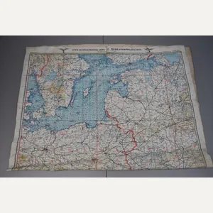 Luftwaffe pilot Luft-Navigationskarte Day Oilcloth Map of Scandinavia, Central Europe …