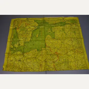 Luftwaffe pilot Luft-Navigationskarte Yellow Night Oilcloth Map of Scandinavia, Central …