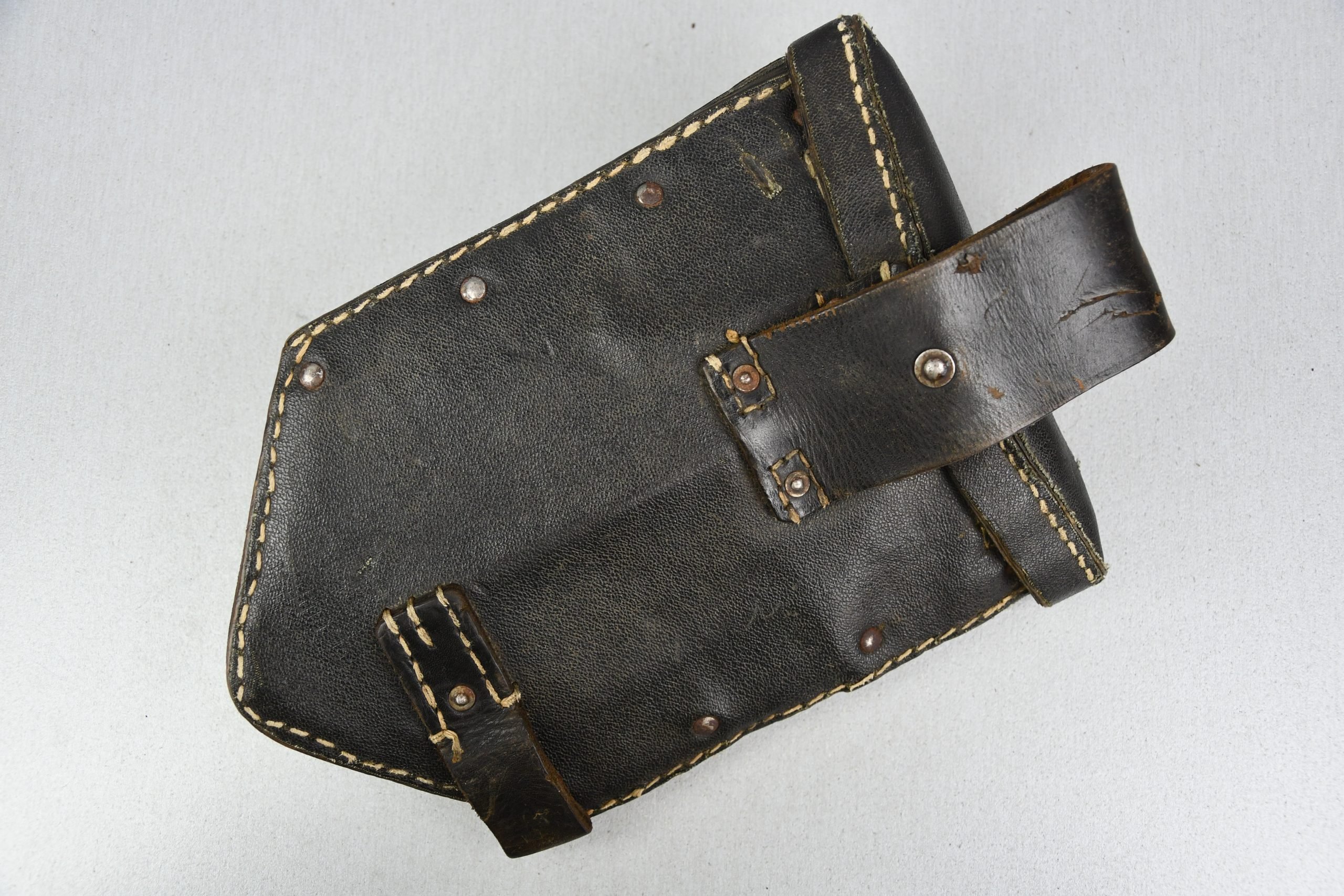 German folding shovel 'Klappspaten' by REX 1940 with leather carrier — image 8