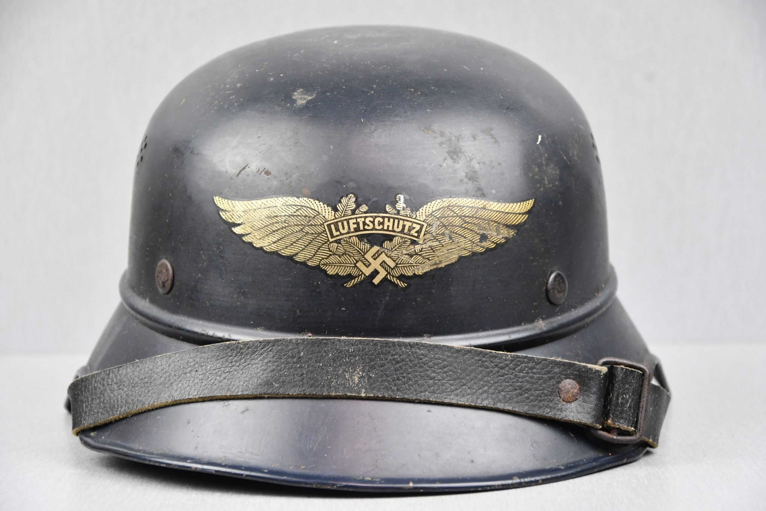 M38 Luftschutz 'Gladiator' three piece steel helmet — image 2