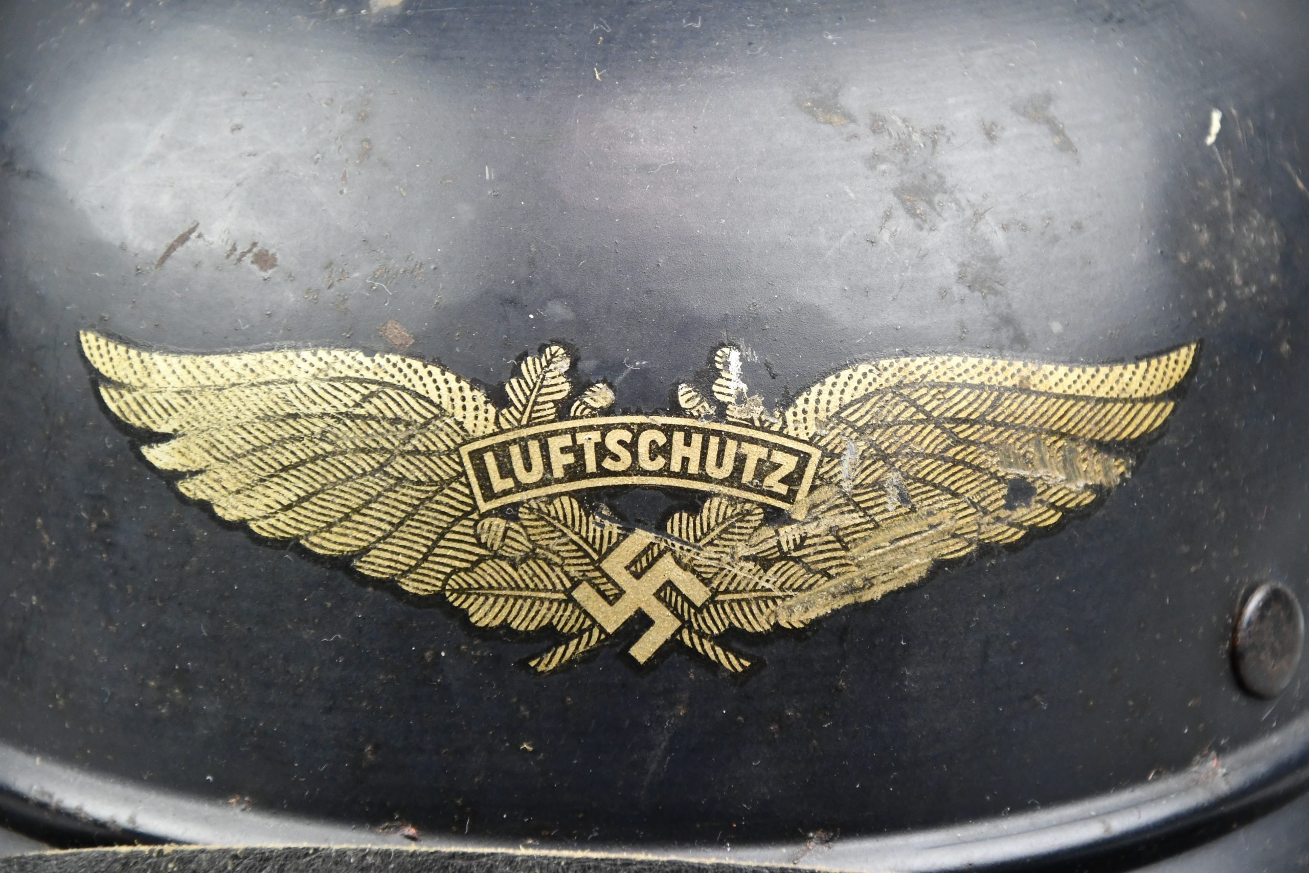 M38 Luftschutz 'Gladiator' three piece steel helmet — image 6