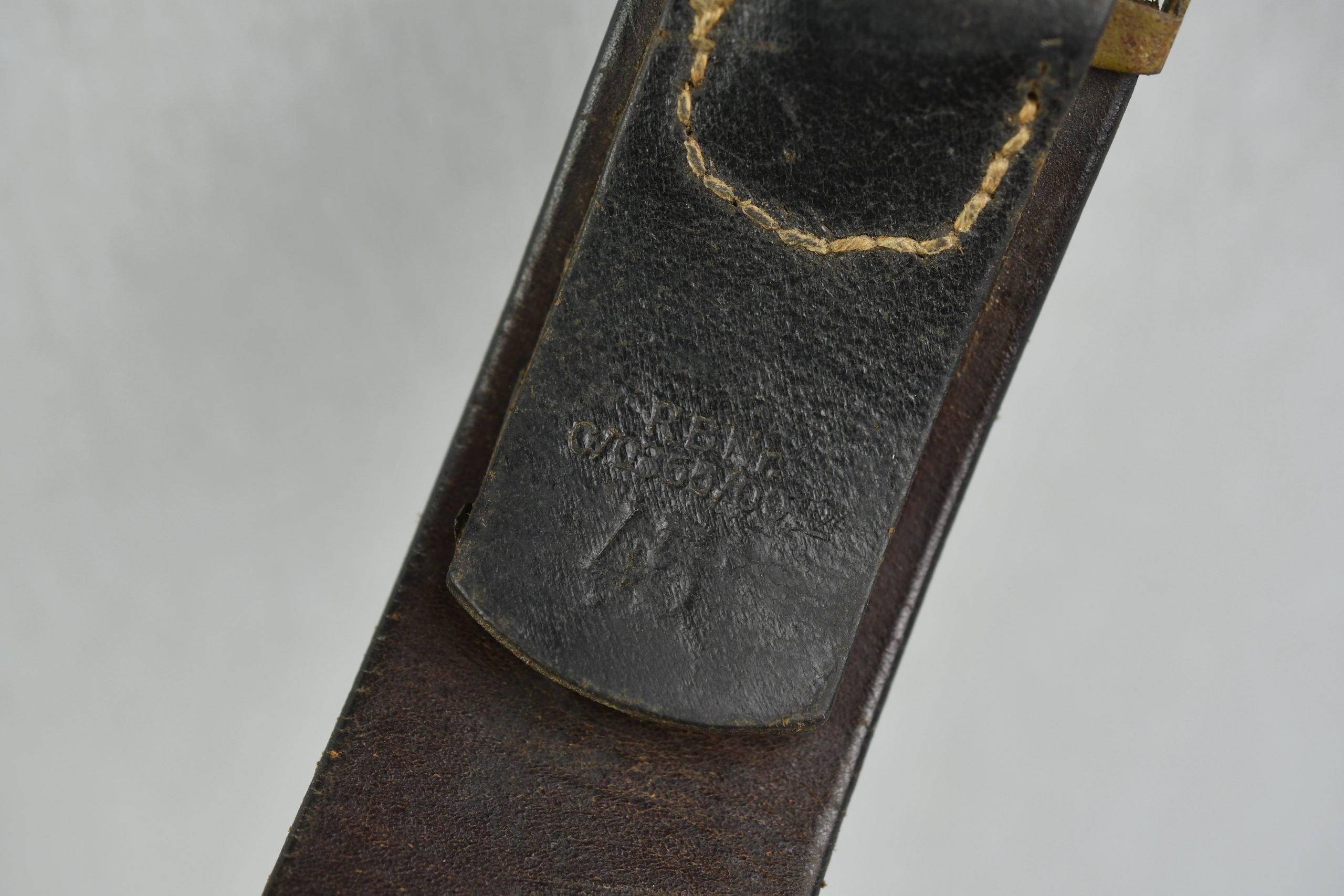 Late war Wehrmacht/Waffen-SS leather equipment belt with RBNr. 1945 — image 7