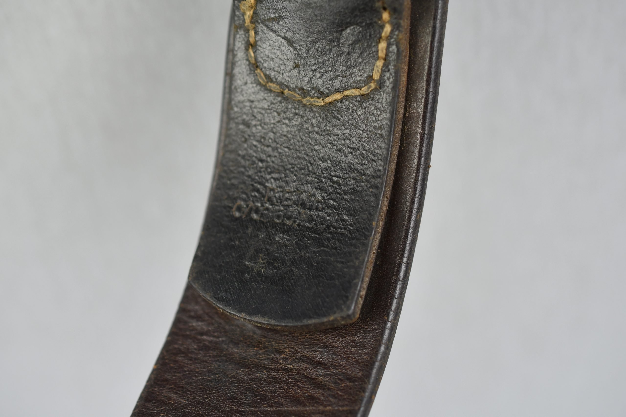 Late war Wehrmacht/Waffen-SS leather equipment belt with RBNr. 1945 — image 9