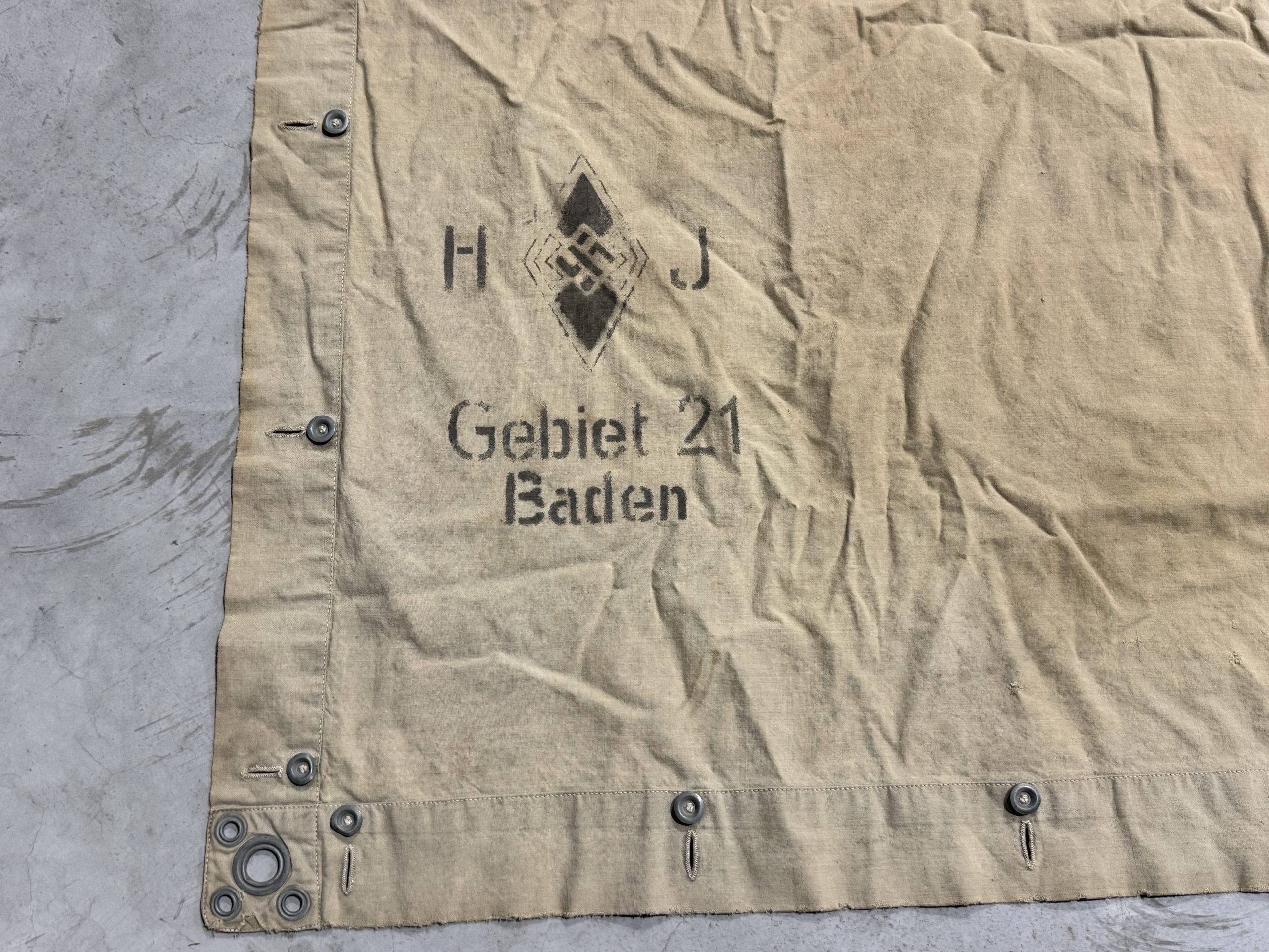 RARE Hitlerjugend 'Zeltbahn' shelter quarter 'Gebiet 21 Baden' — image 3