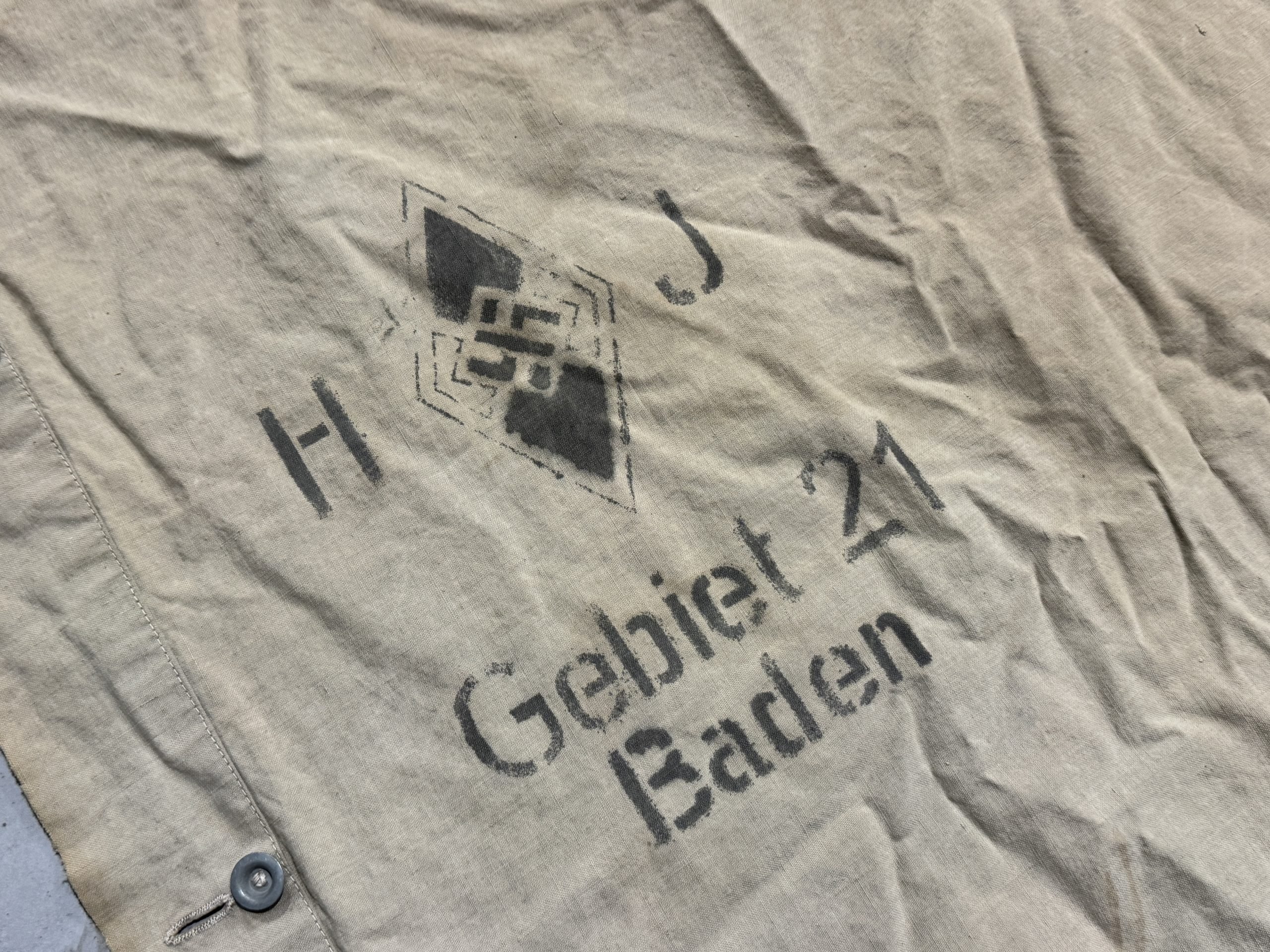 RARE Hitlerjugend 'Zeltbahn' shelter quarter 'Gebiet 21 Baden' — image 4