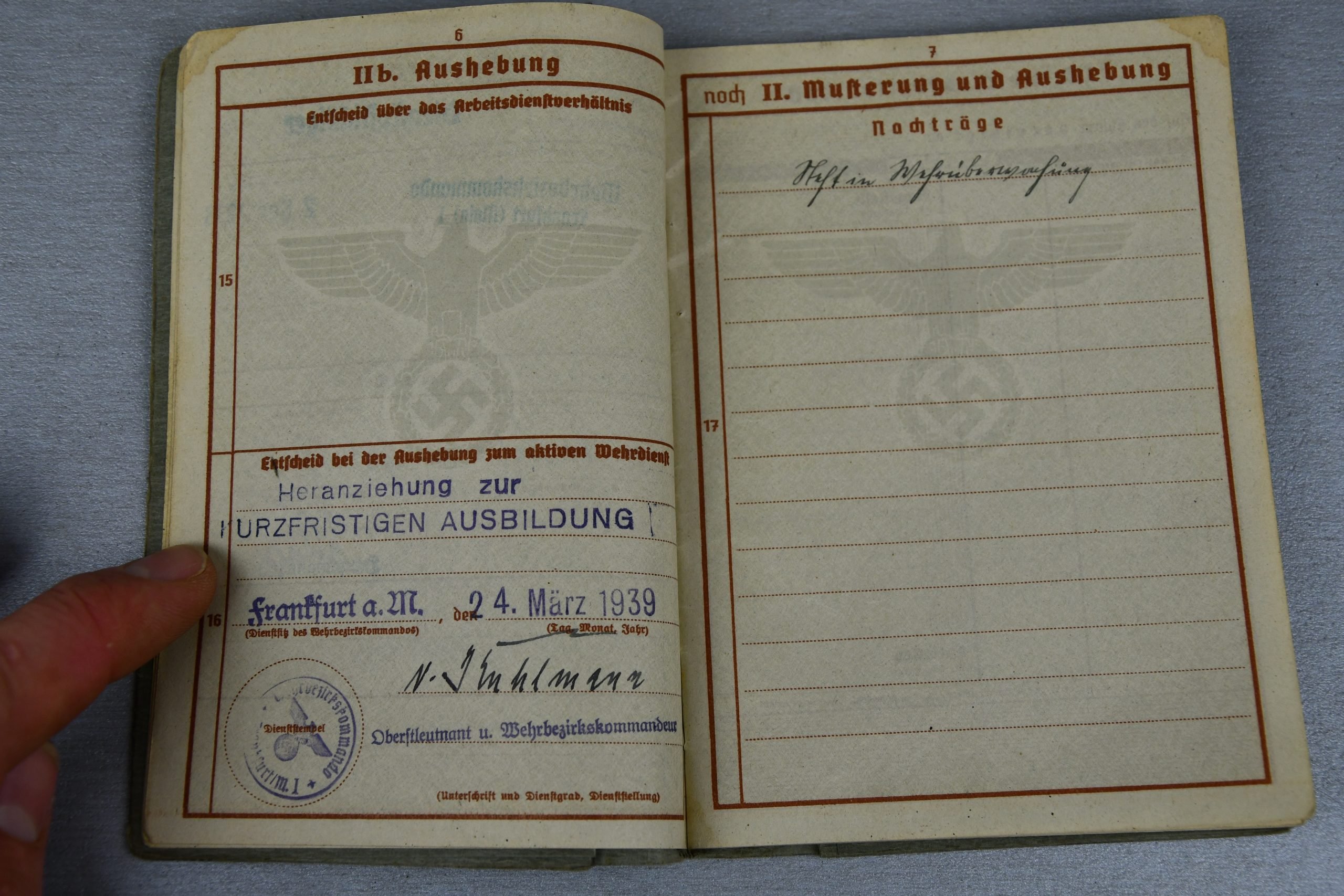 Army (Heer) Wehrpass paper grouping Uffz. K. Herkelmann Coastal Artillery Norway 1945 Lapplandschild — image 15