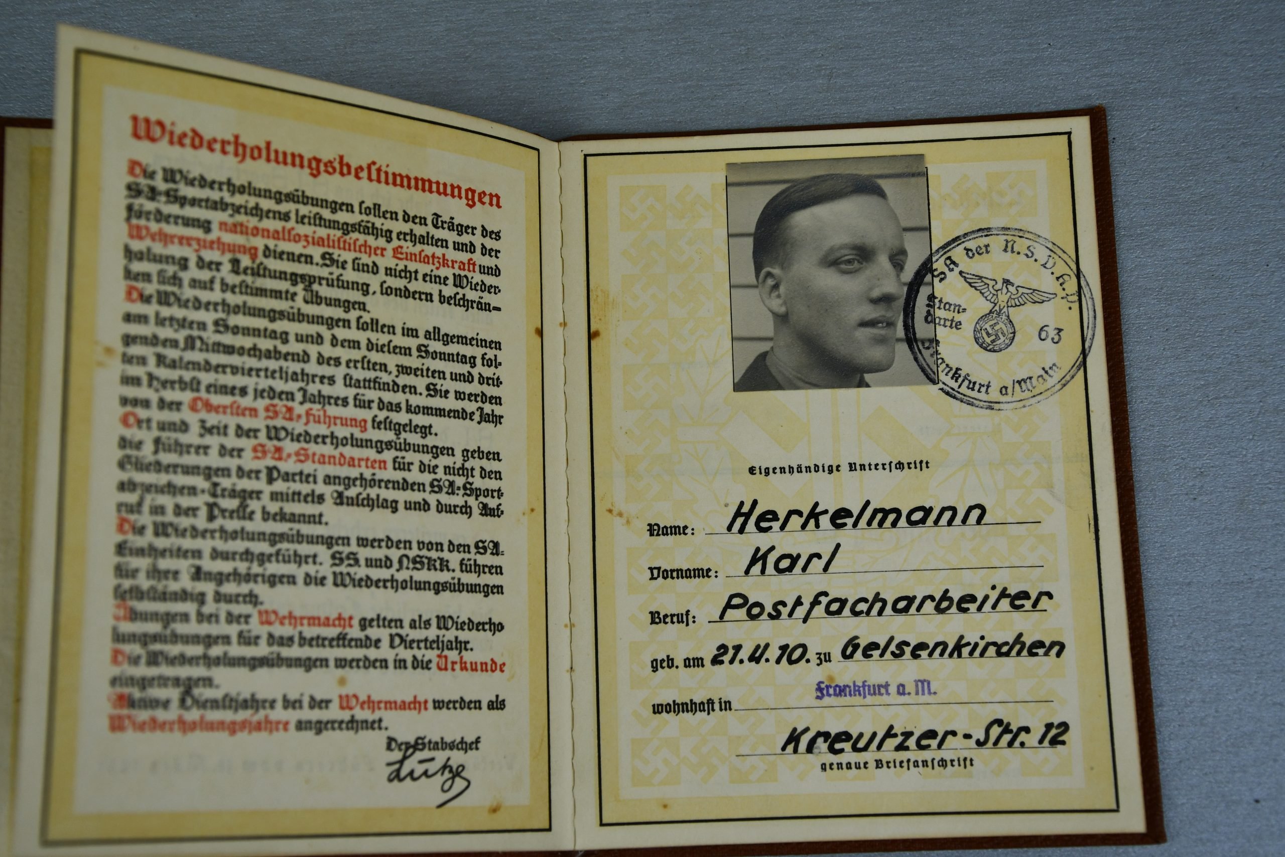 Army (Heer) Wehrpass paper grouping Uffz. K. Herkelmann Coastal Artillery Norway 1945 Lapplandschild — image 29