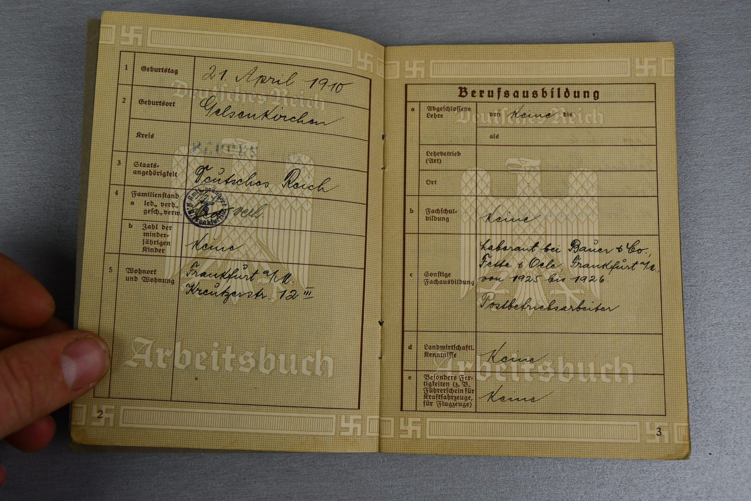 Army (Heer) Wehrpass paper grouping Uffz. K. Herkelmann Coastal Artillery Norway 1945 Lapplandschild — image 5