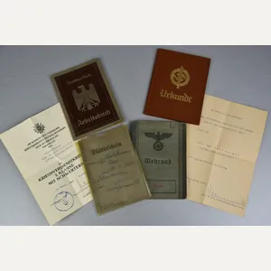 Army (Heer) Wehrpass paper grouping Uffz. K. Herkelmann Coastal Artillery …