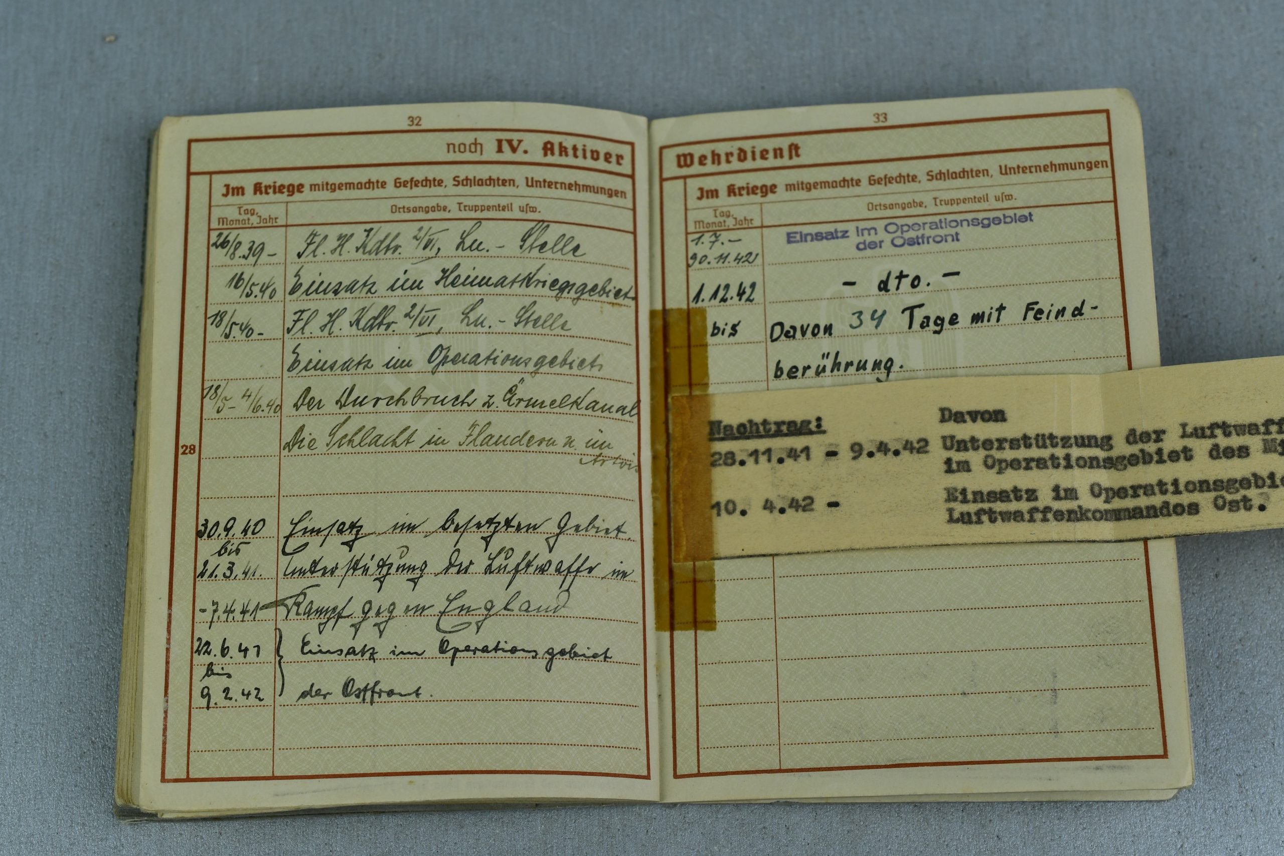 Luftwaffe Wehrpass and Soldbuch grouping Hauptfeldwebel W. Lübeck — image 12