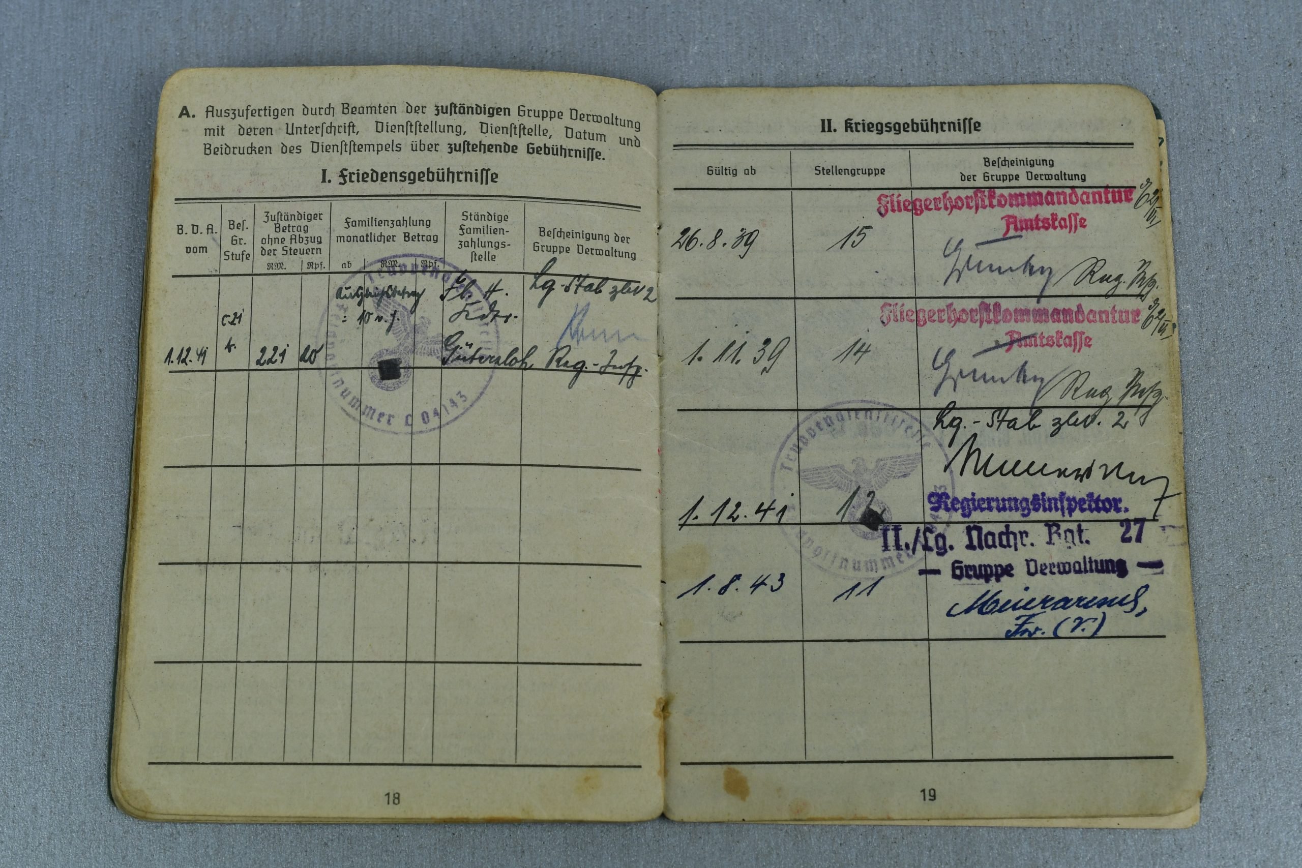 Luftwaffe Wehrpass and Soldbuch grouping Hauptfeldwebel W. Lübeck — image 26