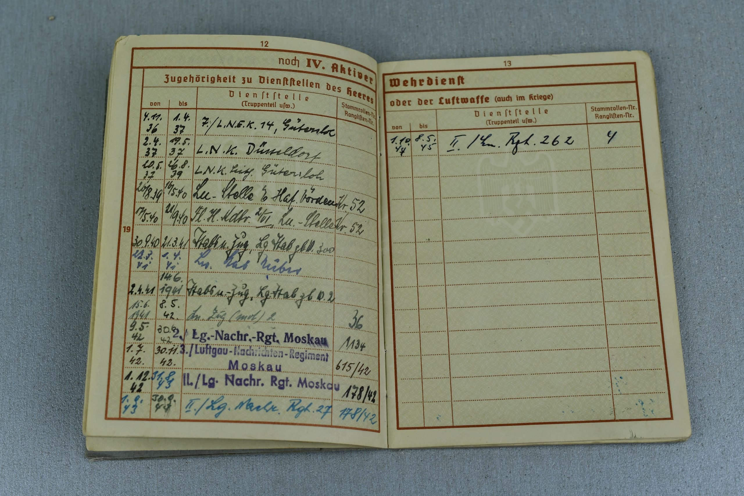 Luftwaffe Wehrpass and Soldbuch grouping Hauptfeldwebel W. Lübeck — image 8