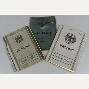 Luftwaffe Wehrpass and Soldbuch grouping Hauptfeldwebel W. Lübeck