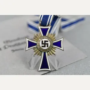 Silver mother's cross with award envelope by Wächtler & Lange