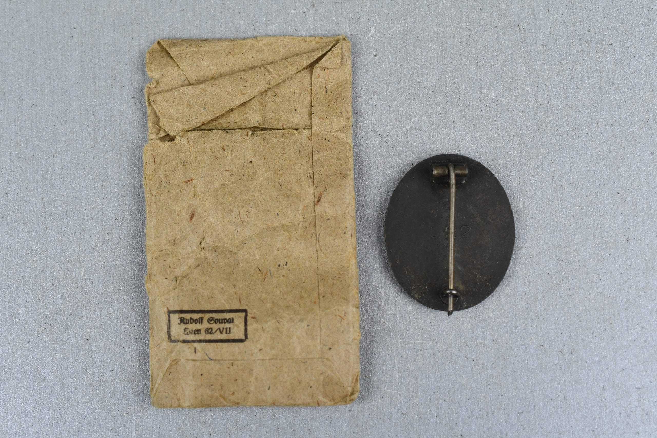 Silver wound badge by 'L22' Glaser & Söhne with award envelope — image 5