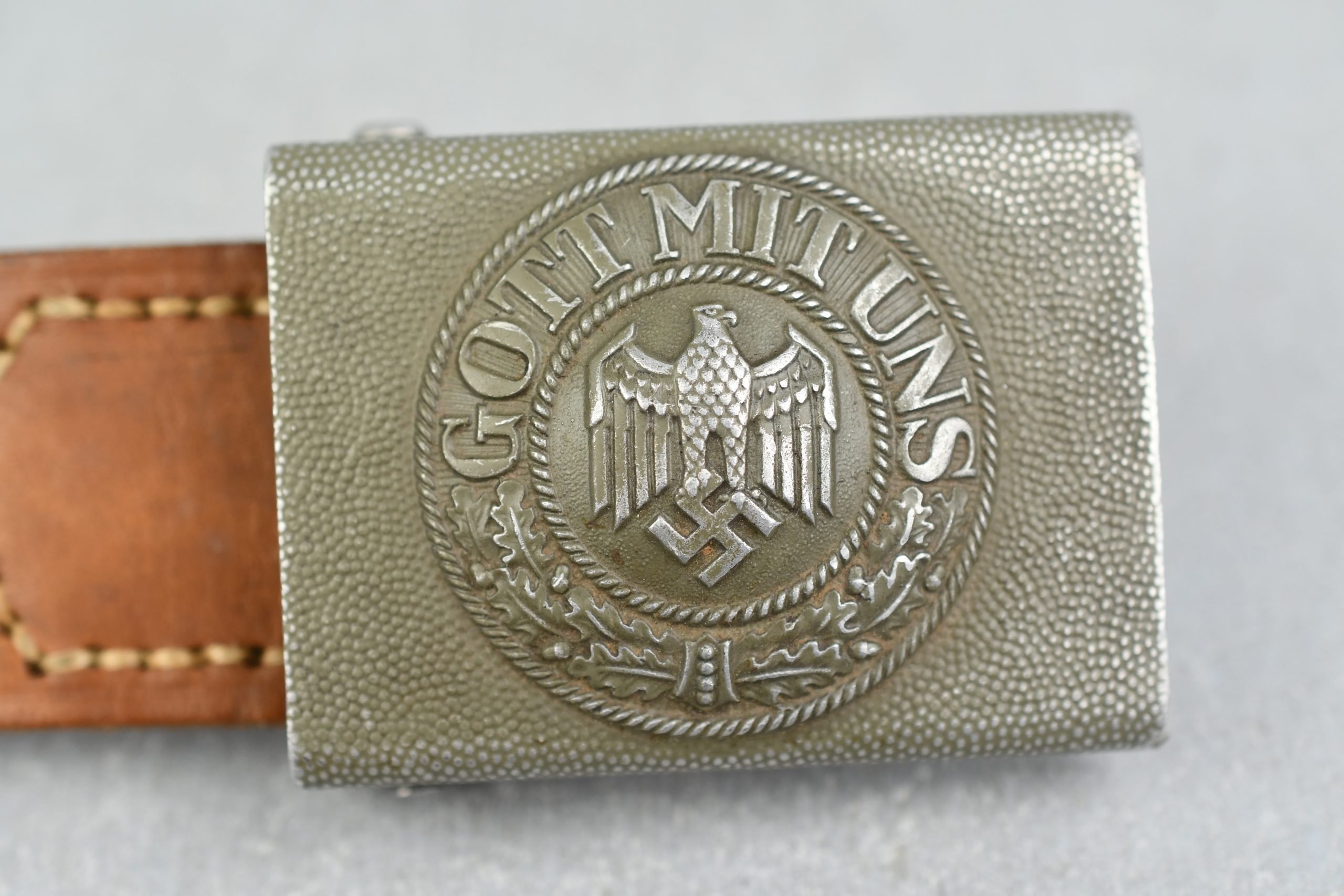 RARE Army (Heer) aluminum belt buckle by St. Merkl 1938 — image 2