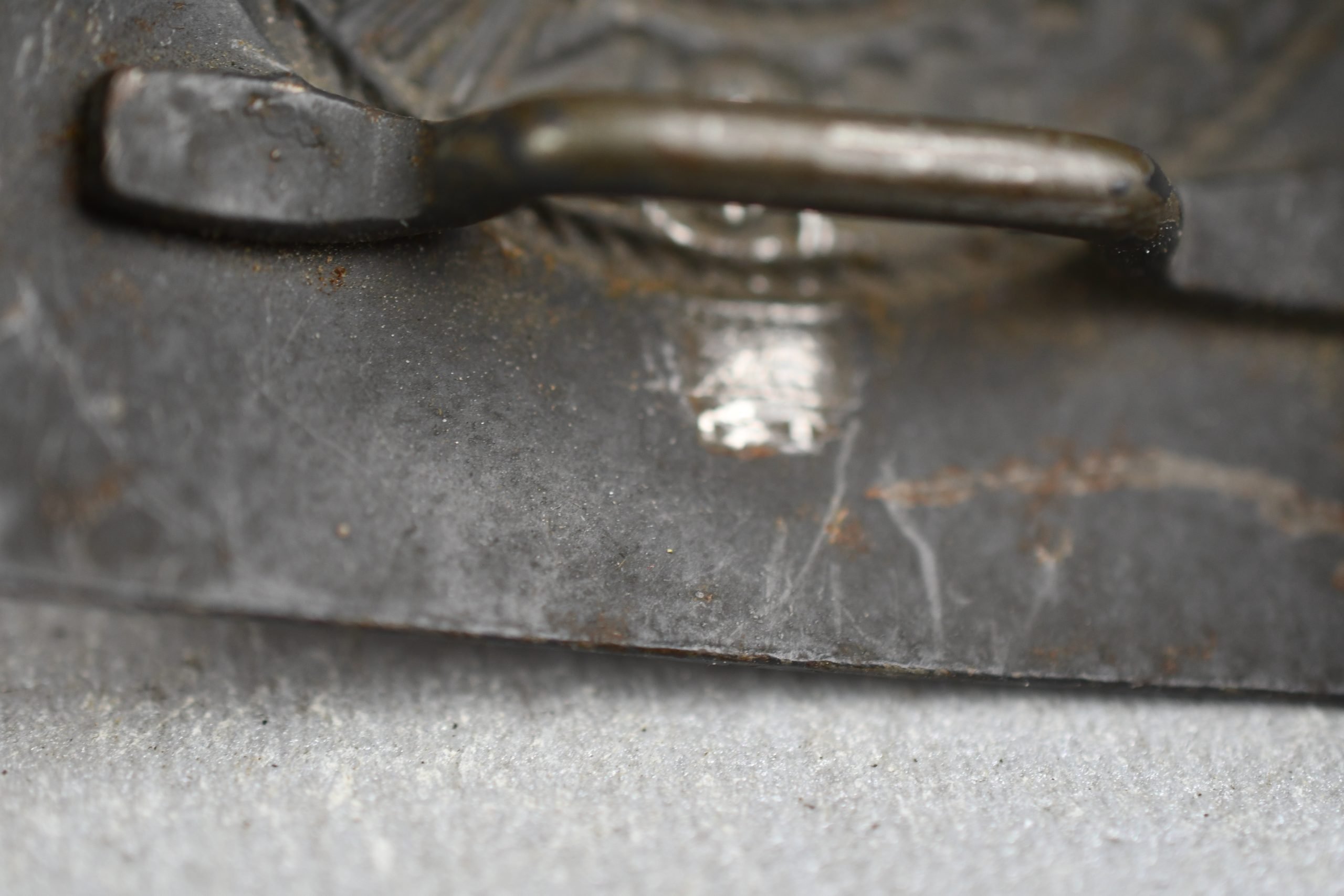 Late war grey army/navy belt buckle by J.F.S. — image 3