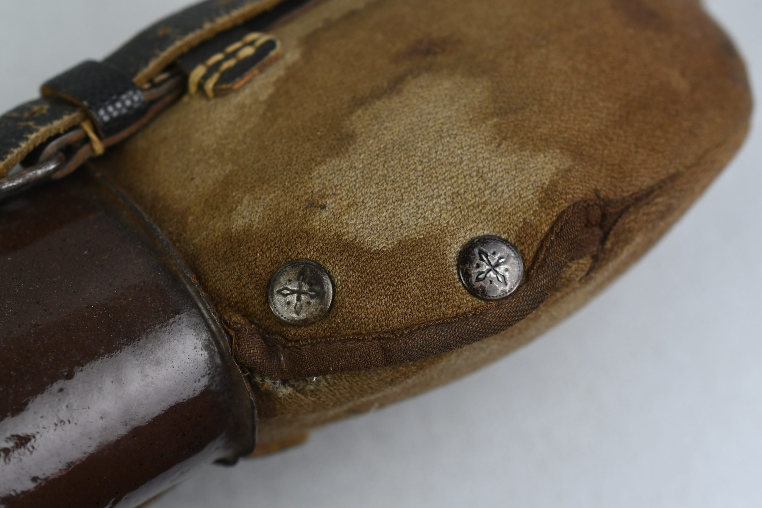 Late war German canteen with gabardine cover and brown enamel steel cup — image 6