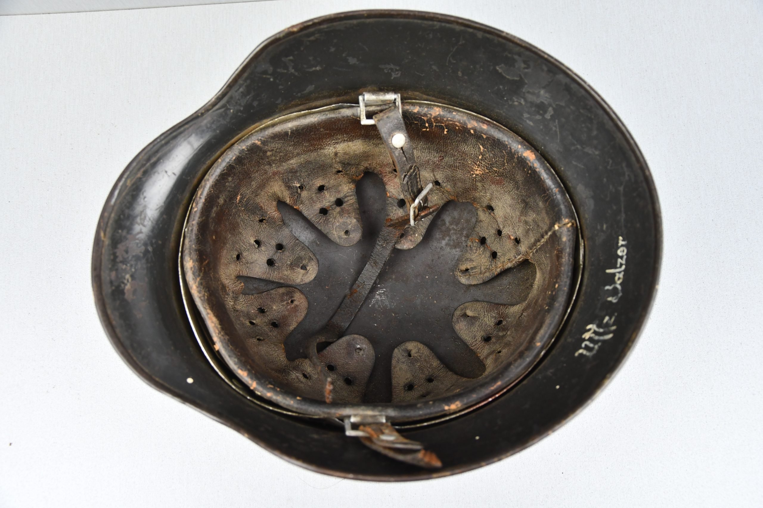 M35 Luftwaffe double decal 'Normandy' camouflage helmet Q64 named to Unteroffizier — image 11