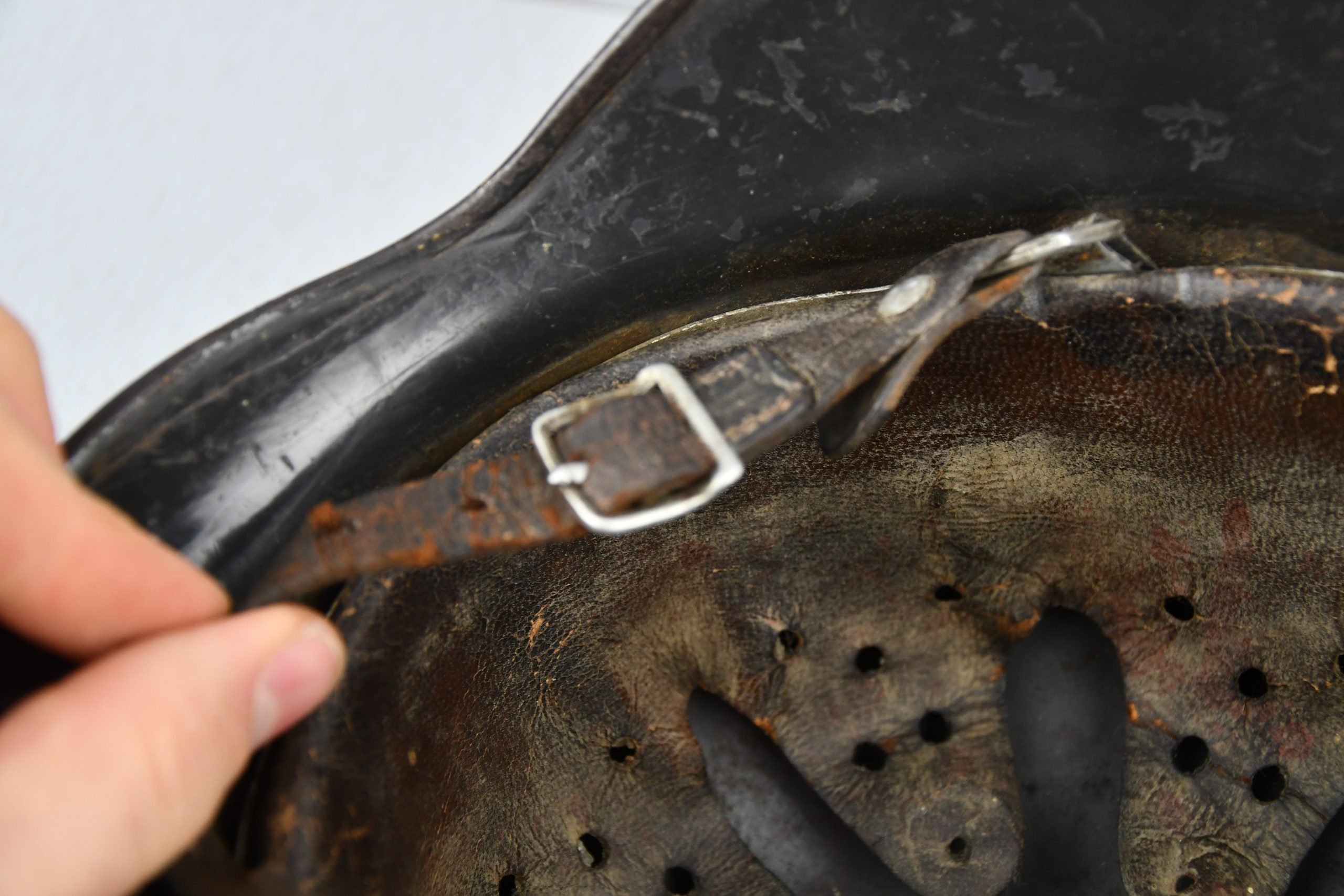 M35 Luftwaffe double decal 'Normandy' camouflage helmet Q64 named to Unteroffizier — image 13