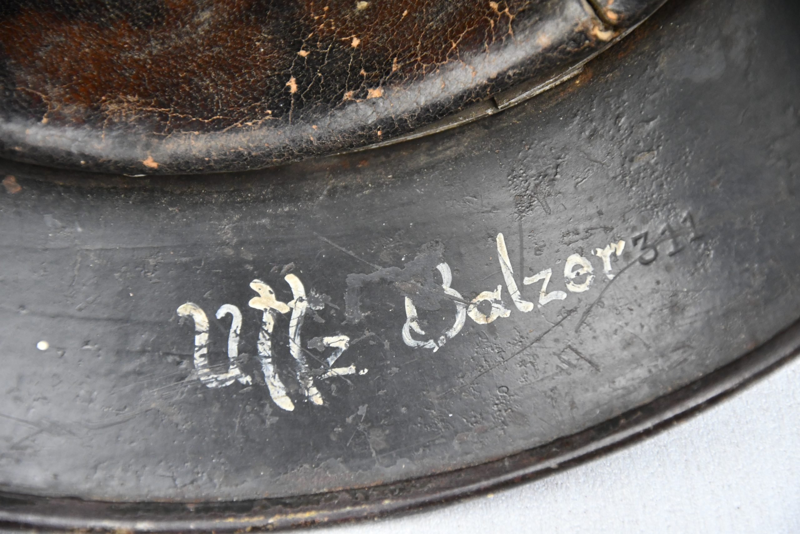 M35 Luftwaffe double decal 'Normandy' camouflage helmet Q64 named to Unteroffizier — image 15