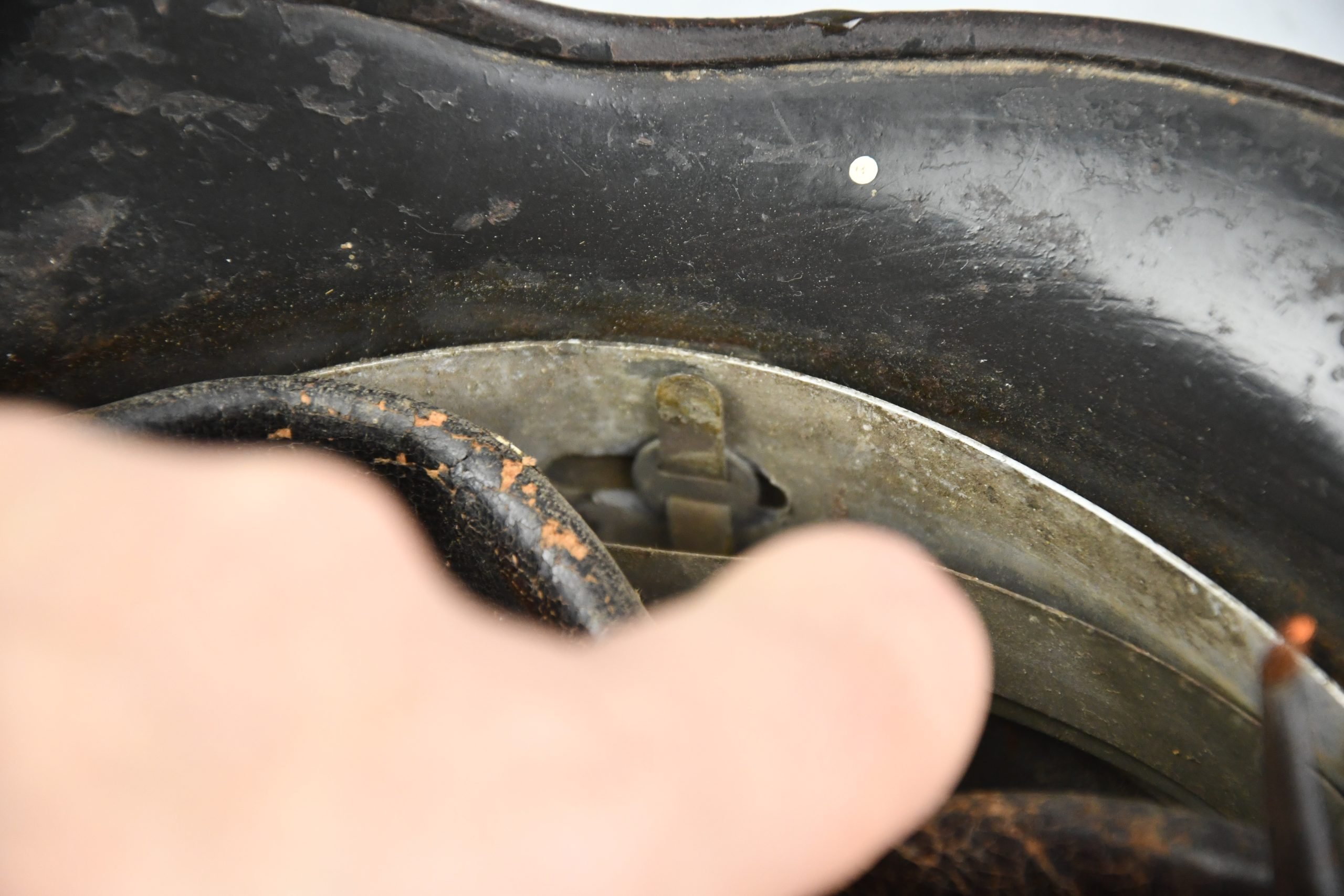 M35 Luftwaffe double decal 'Normandy' camouflage helmet Q64 named to Unteroffizier — image 18