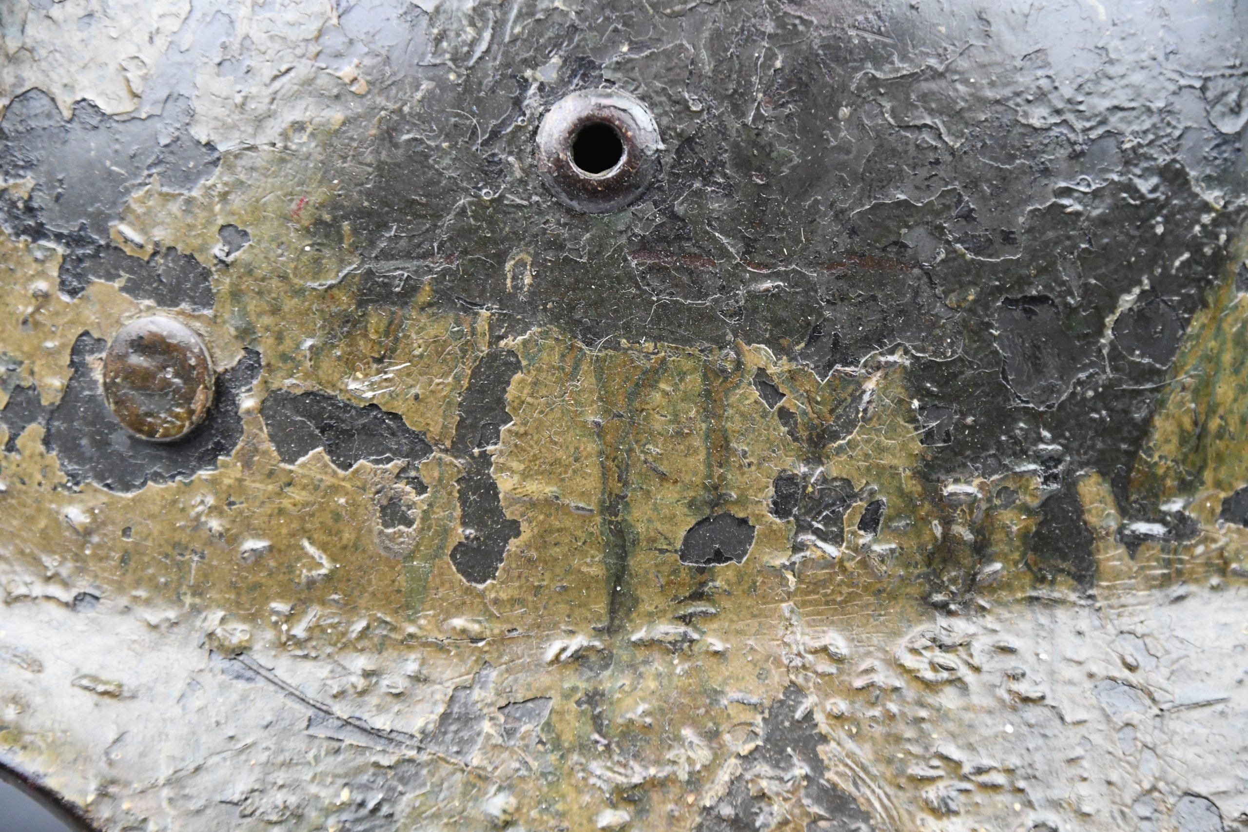 M35 Luftwaffe double decal 'Normandy' camouflage helmet Q64 named to Unteroffizier — image 2