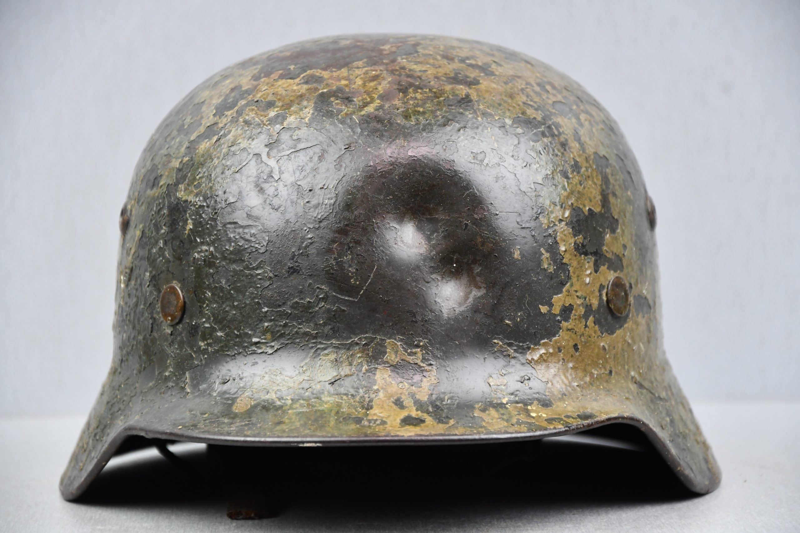 M35 Luftwaffe double decal 'Normandy' camouflage helmet Q64 named to Unteroffizier — image 3