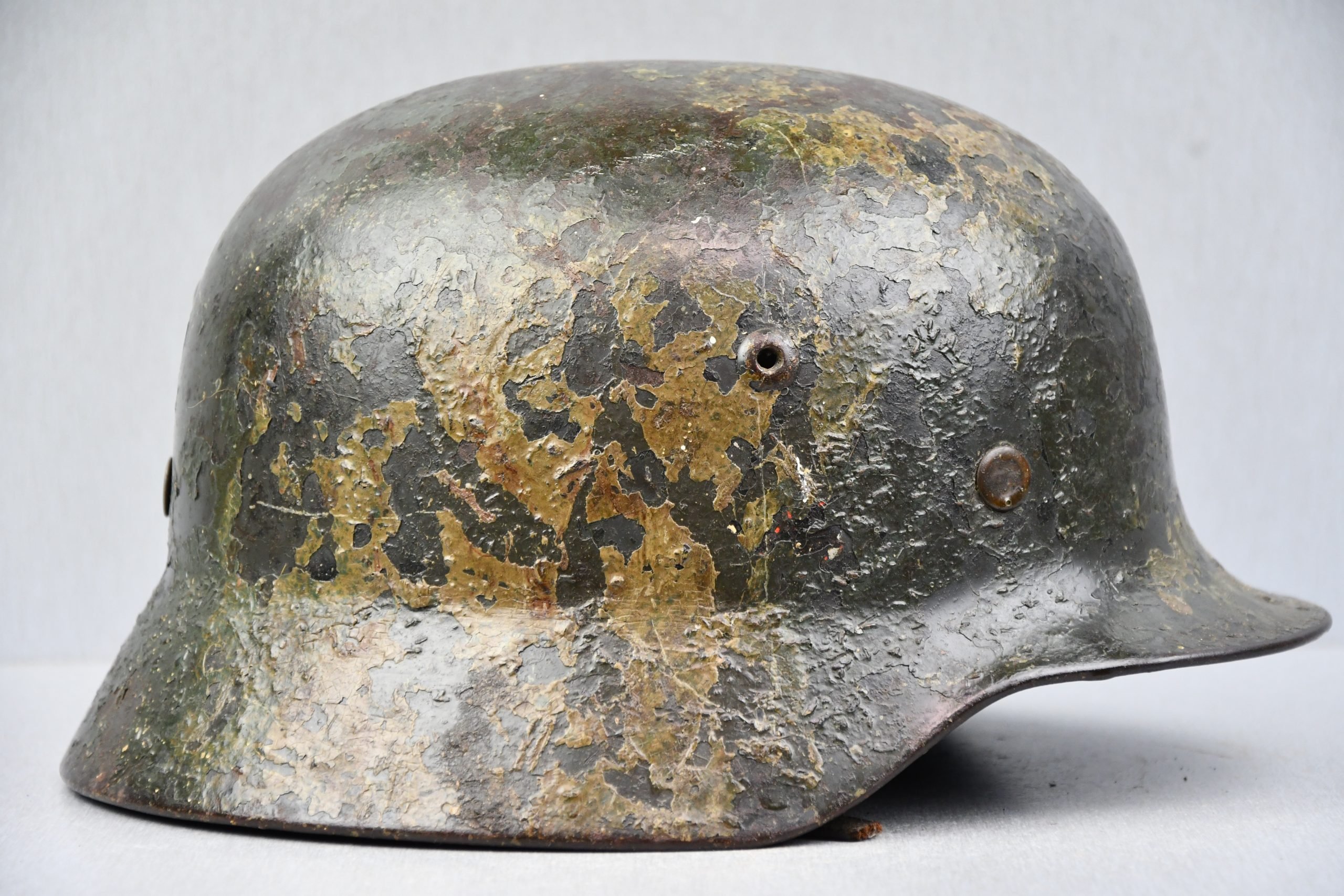 M35 Luftwaffe double decal 'Normandy' camouflage helmet Q64 named to Unteroffizier — image 4