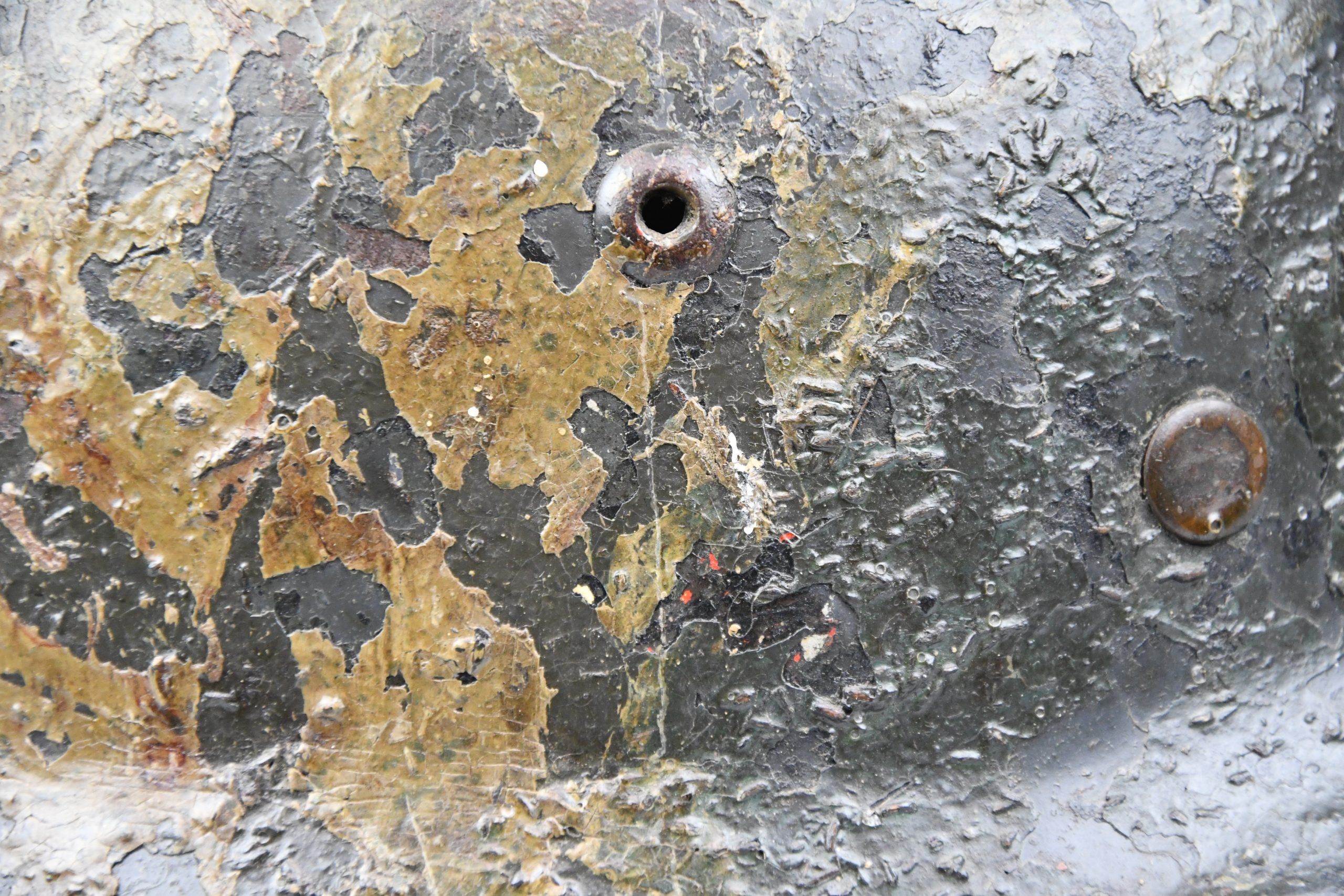 M35 Luftwaffe double decal 'Normandy' camouflage helmet Q64 named to Unteroffizier — image 5