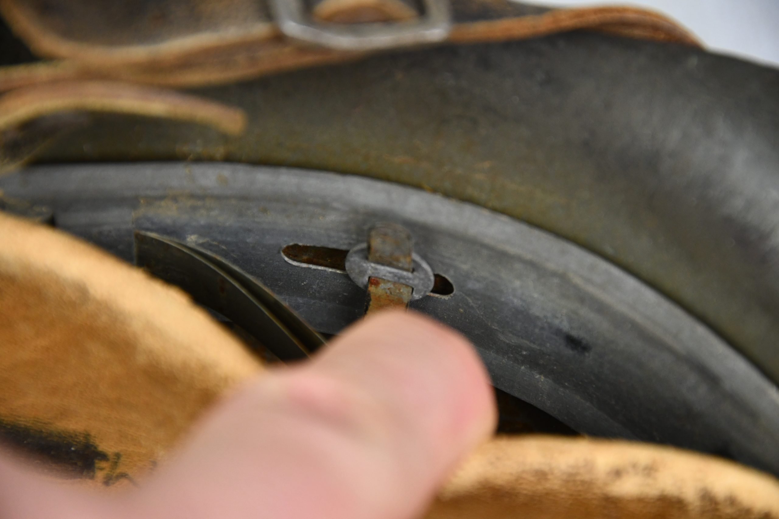 M42 army (Heer) single decal steel helmet named to Obergefreiter EF62 — image 16