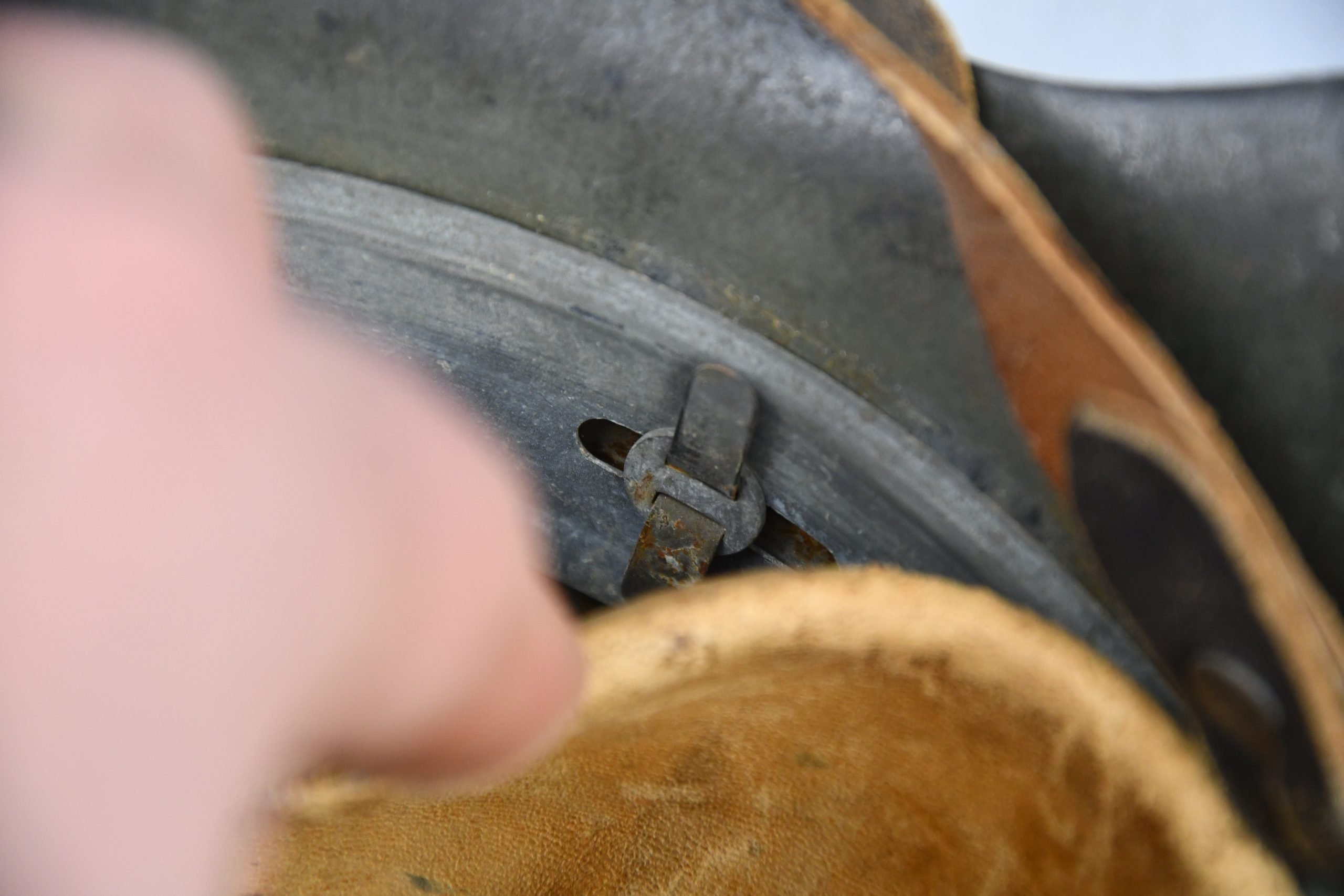 M42 army (Heer) single decal steel helmet named to Obergefreiter EF62 — image 17