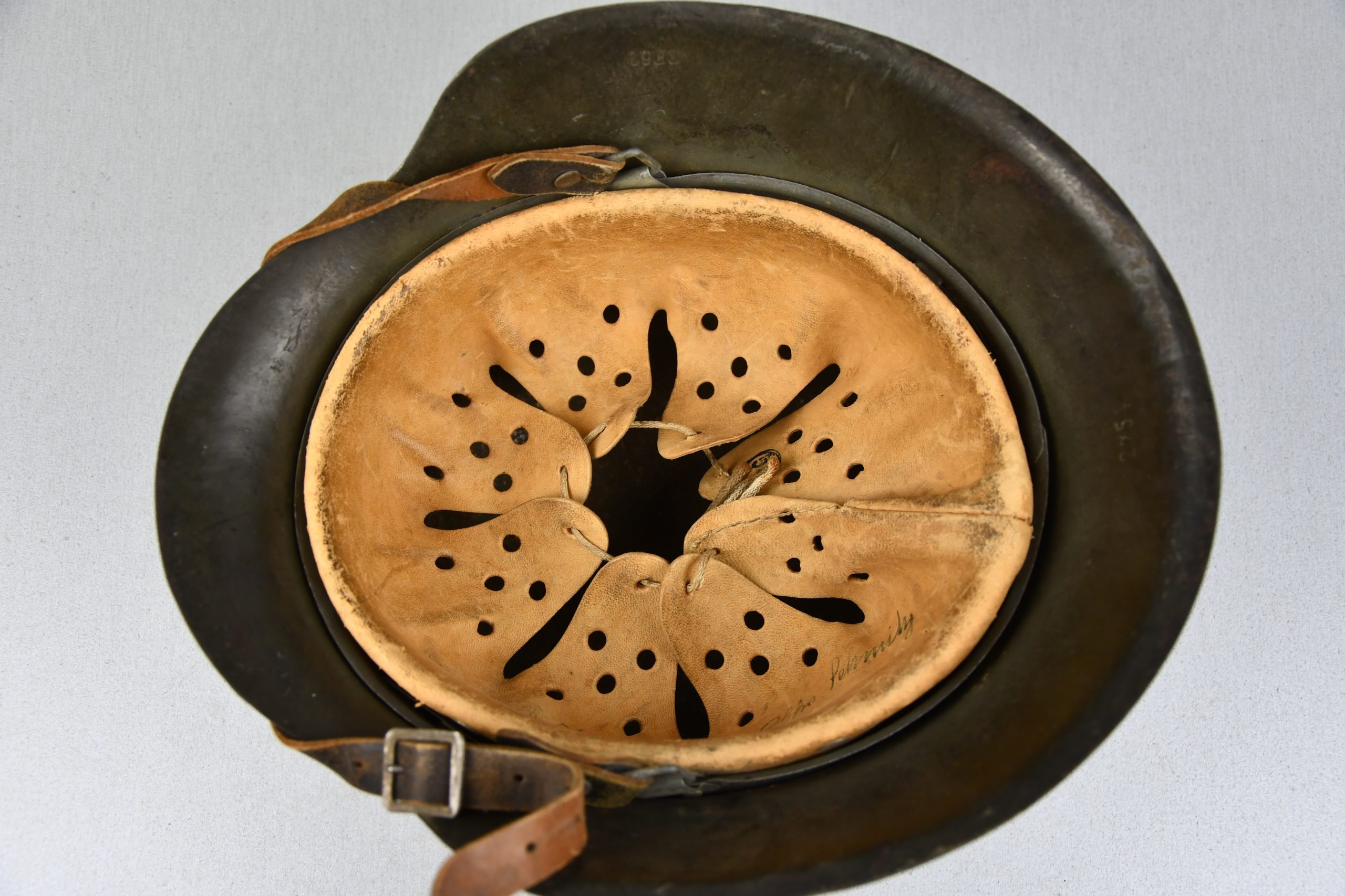 M42 army (Heer) single decal steel helmet named to Obergefreiter EF62 — image 7