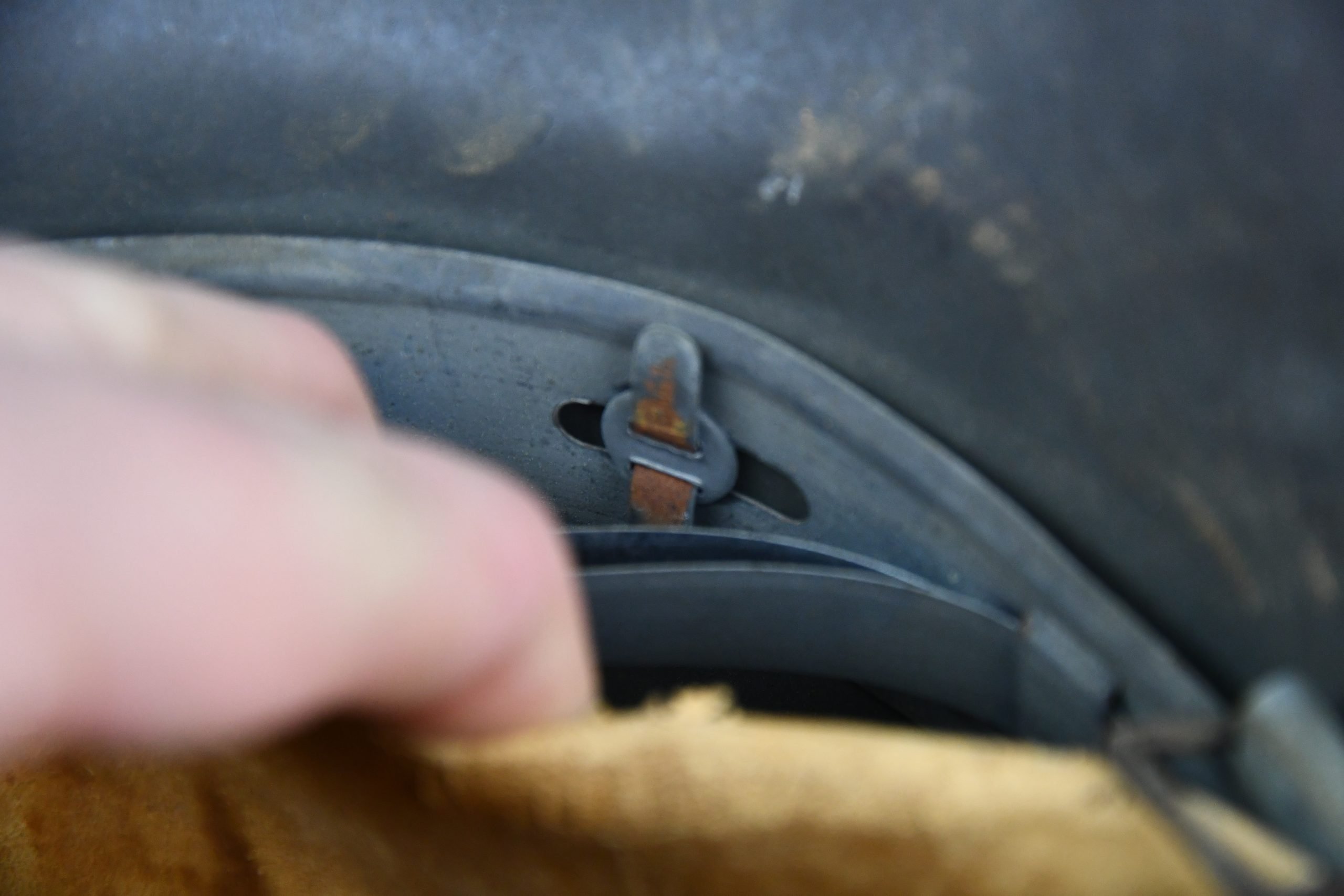 M42 Army/Waffen-SS late war no decal steel helmet EF64 — image 12