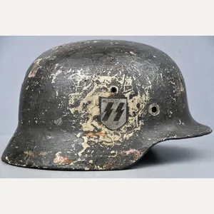 M35 Waffen-SS double decal steel helmet shell SE66 'Refurbished'
