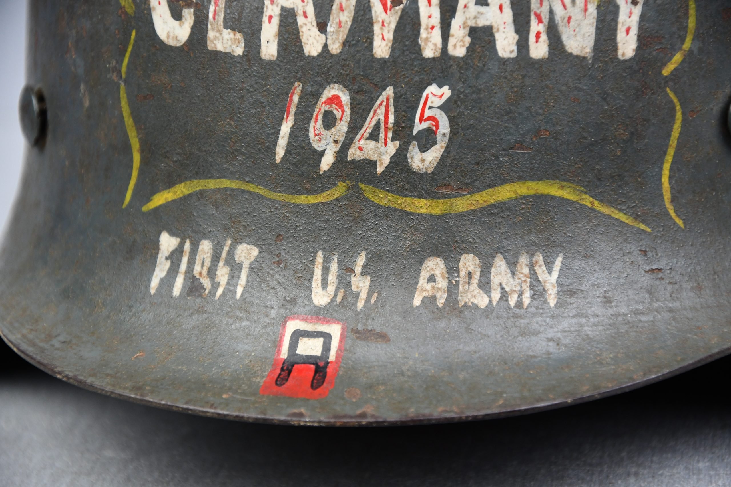 RARE M42 Luftwaffe 'Souvenir' Helmet – First U.S. Army – Germany 1945 — image 7