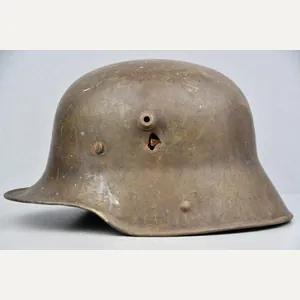 M16 WW1 German steel helmet with bullet hits ET64